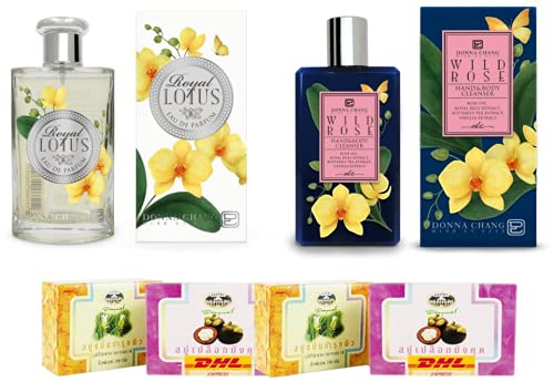 Royal Donna Chang Eau De Parfum Set A77 - Wild Rose Scented Perfume for Women | Luxury Fragrance Gift Set with Free Tomato Facial Mask | Perfect for Date Nights, Special Occasions & Daily Wear | Fast DHL Express Shipping by Thaigiftshop