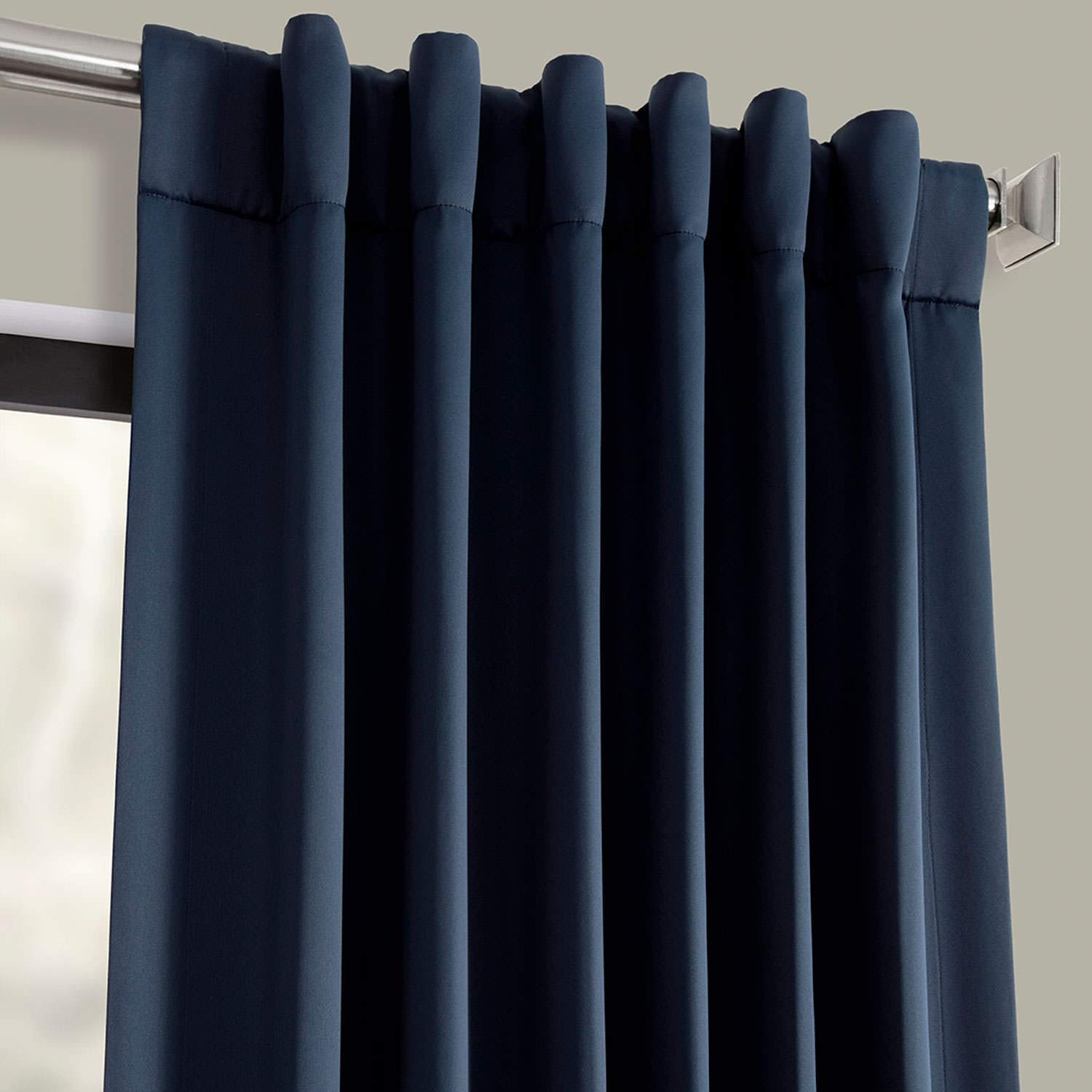 Room Darkening Curtains 96 Inches Long - Navy Blue Blackout Drapes for Bedroom & Living Room (50x96, 1 Panel) | Perfect for Light Control, Privacy & Sleep