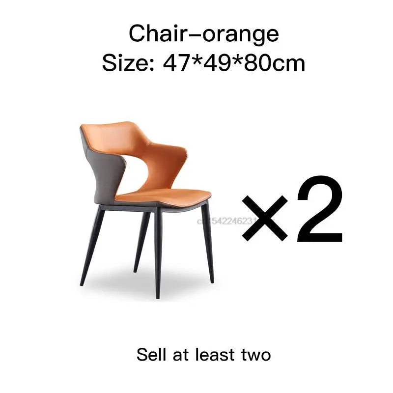 2 orange chairs
