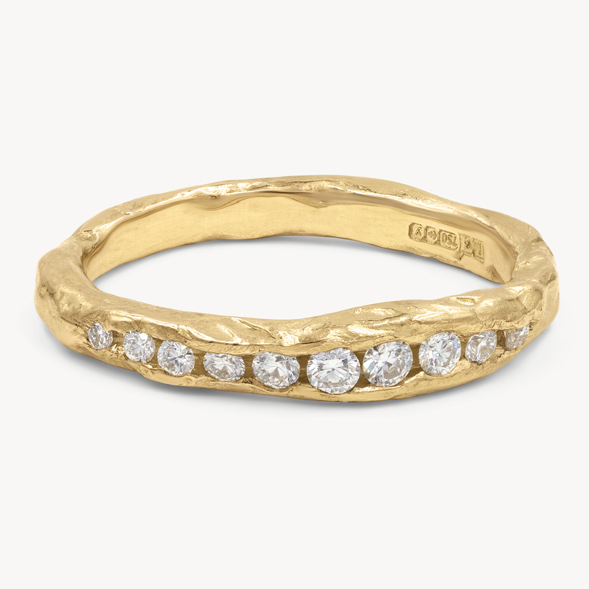 Elegant Crested Half Channel Ring for Women - Dainty Stackable Band for Everyday Wear & Special Occasions