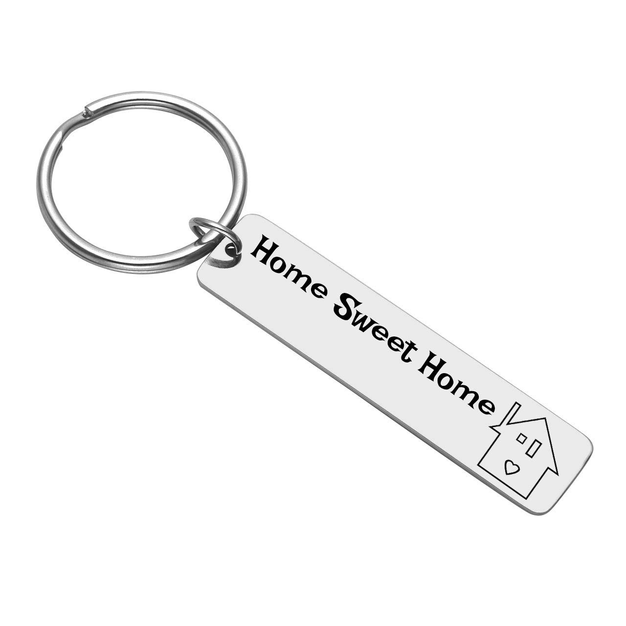 PiercingJ Custom 'Home Sweet Home' Keychain - Stainless Steel Housewarming Gift for New Homeowners - Perfect for First Home, Anniversary & Special Occasions