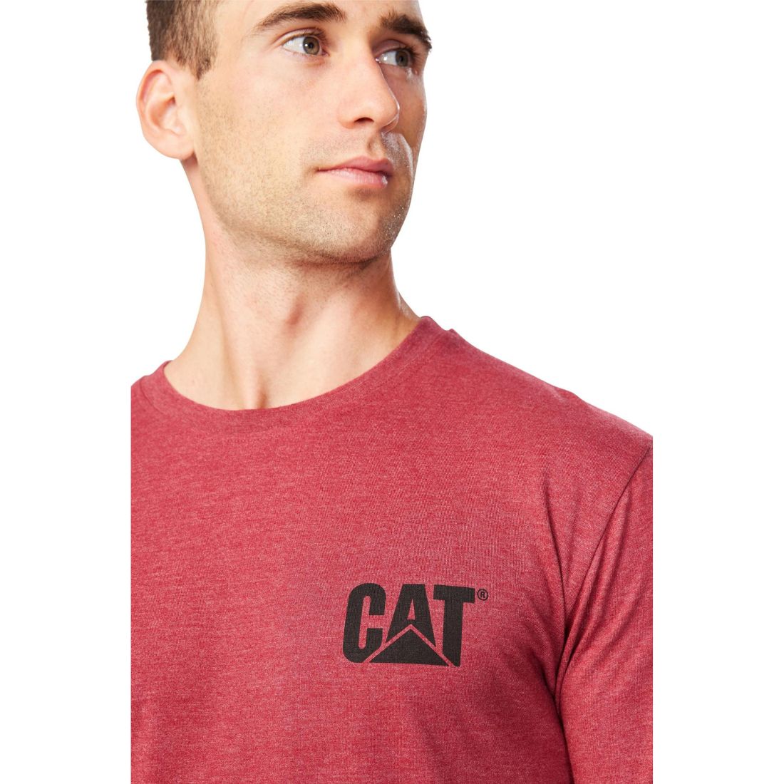 CAT Trademark Banner Long Sleeve Work Shirt 1510034 - Brick Heather | Durable Workwear for Construction & Outdoor Jobs | Perfect for Mechanics, Engineers & Heavy Duty Work