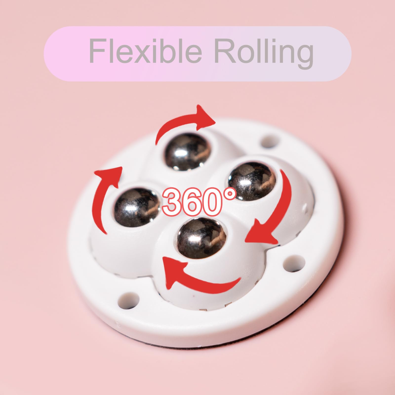 Self-Adhesive Wheels - 4pcs Mini Swivel Casters with Sticky Rollers for Sliding Small Kitchen Appliances, Furniture, Bins & Storage Boxes | Easy Mobility for Microwaves, Refrigerators & Heavy Furniture