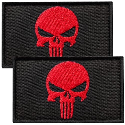Red Skull on Black (2Pcs)