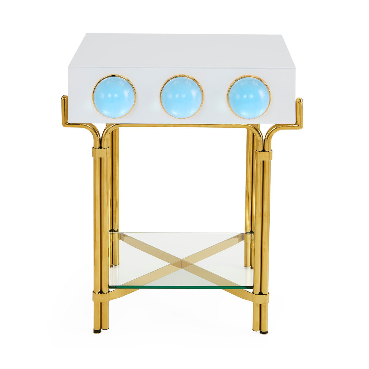 Modern Globo Side Table - Small Round End Table for Living Room, Bedroom & Office - Compact Accent Table with Sturdy Metal Base for Home Decor