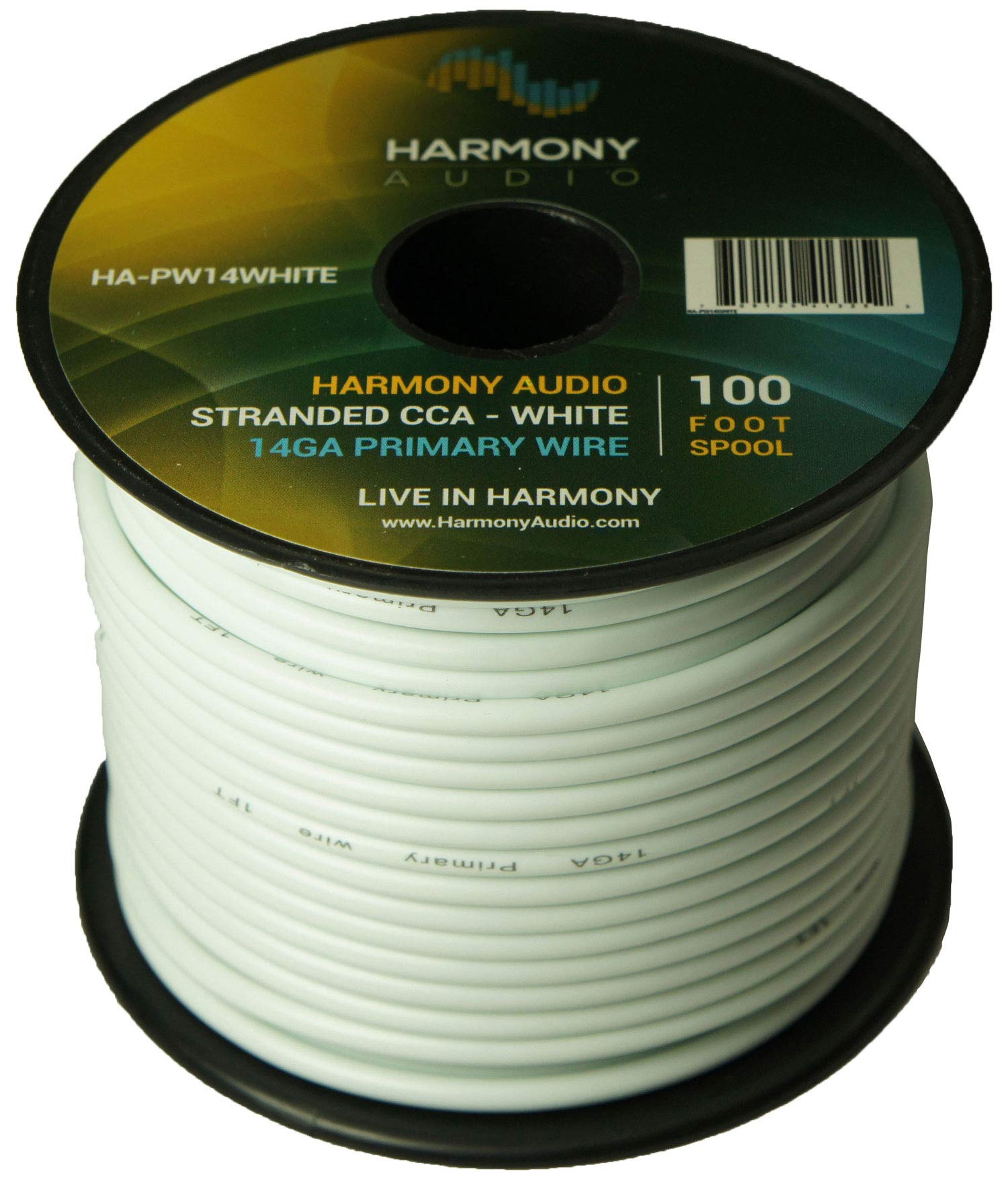 Harmony Audio 14 Gauge Primary Single Conductor Power/Ground Wire - 16 Rolls (1600 Feet) - 6 Color Mix for Car Audio, Trailer Wiring, Model Train & Remote Control Applications - Perfect for DIY Automotive Electrical Projects