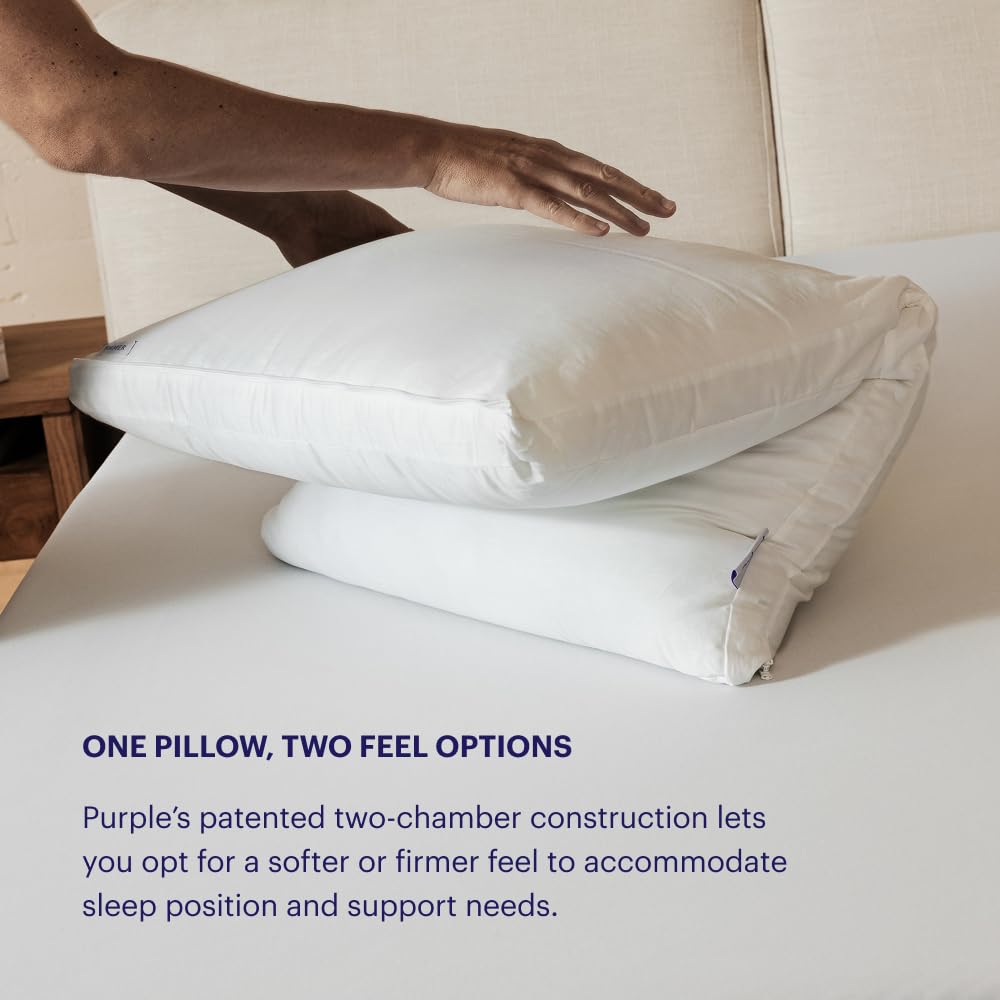 Purple TwinCloud Pillow - Adjustable Support Pillow for Soft or Firm Comfort, Ideal for Side Sleepers, White | Perfect for Neck Pain Relief & Better Sleep, Bedroom & Travel Use