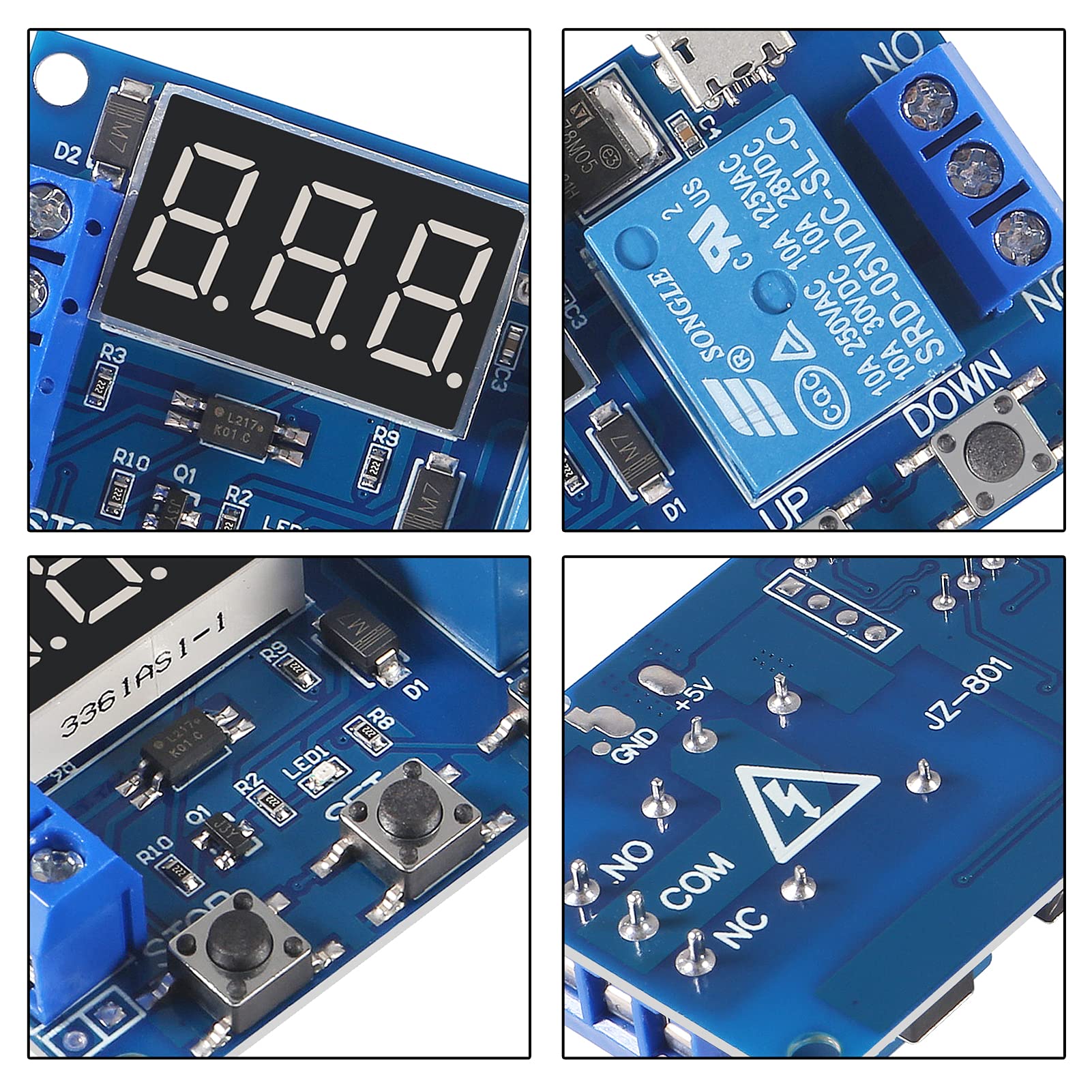 2Pcs DC 6-30V Programmable Timer Relay Module with LCD Display - Adjustable Delay & Cycle Timer, 5V Micro USB - Smart Home Automation Controller for Lighting, Irrigation & Appliance Control