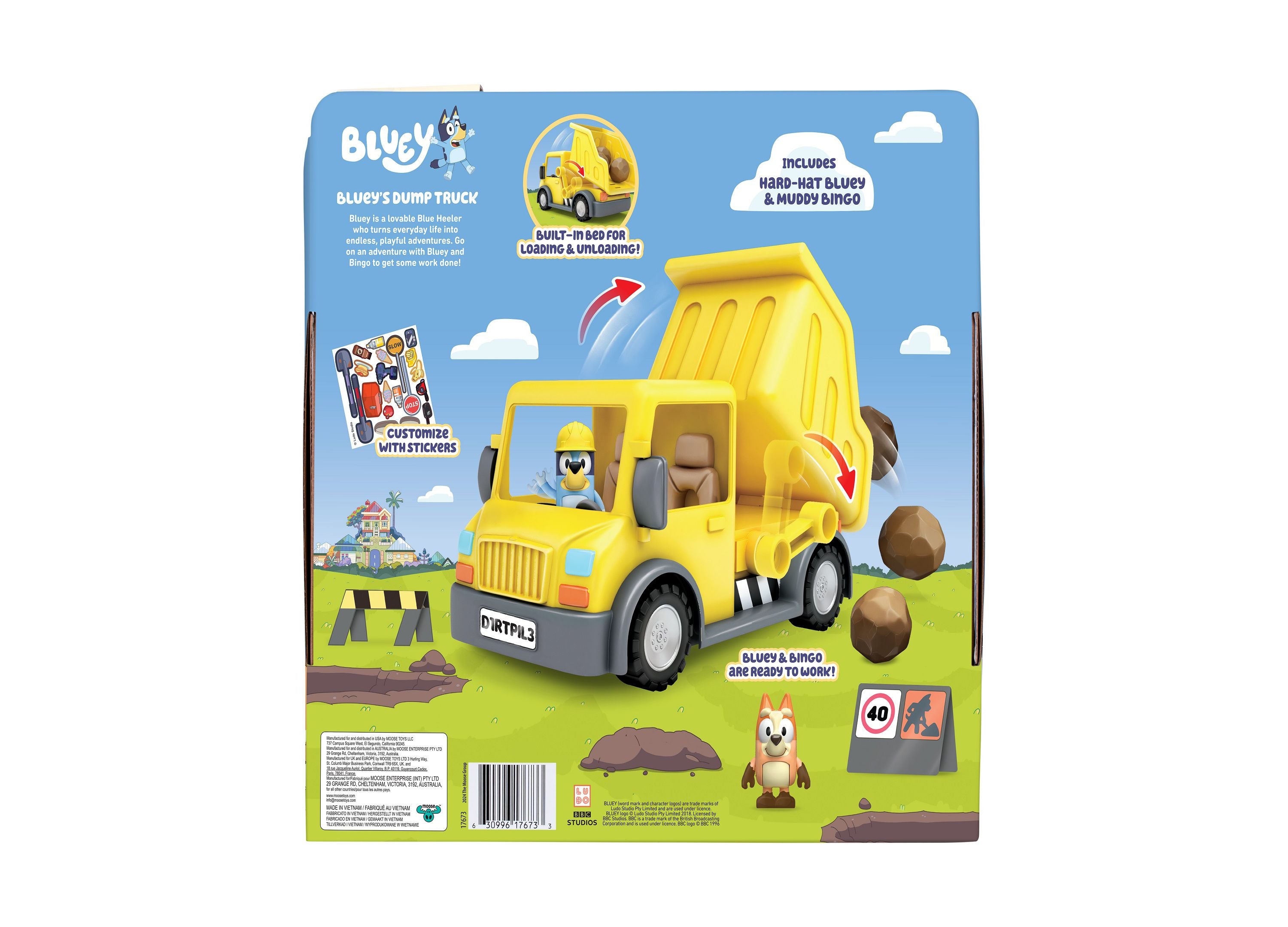 Bluey's Adventure Series Dump Truck Toy with Exclusive Figures - Fun Construction Play for Kids, Perfect Gift for Bluey Fans | Pretend Play, Birthday & Christmas Present
