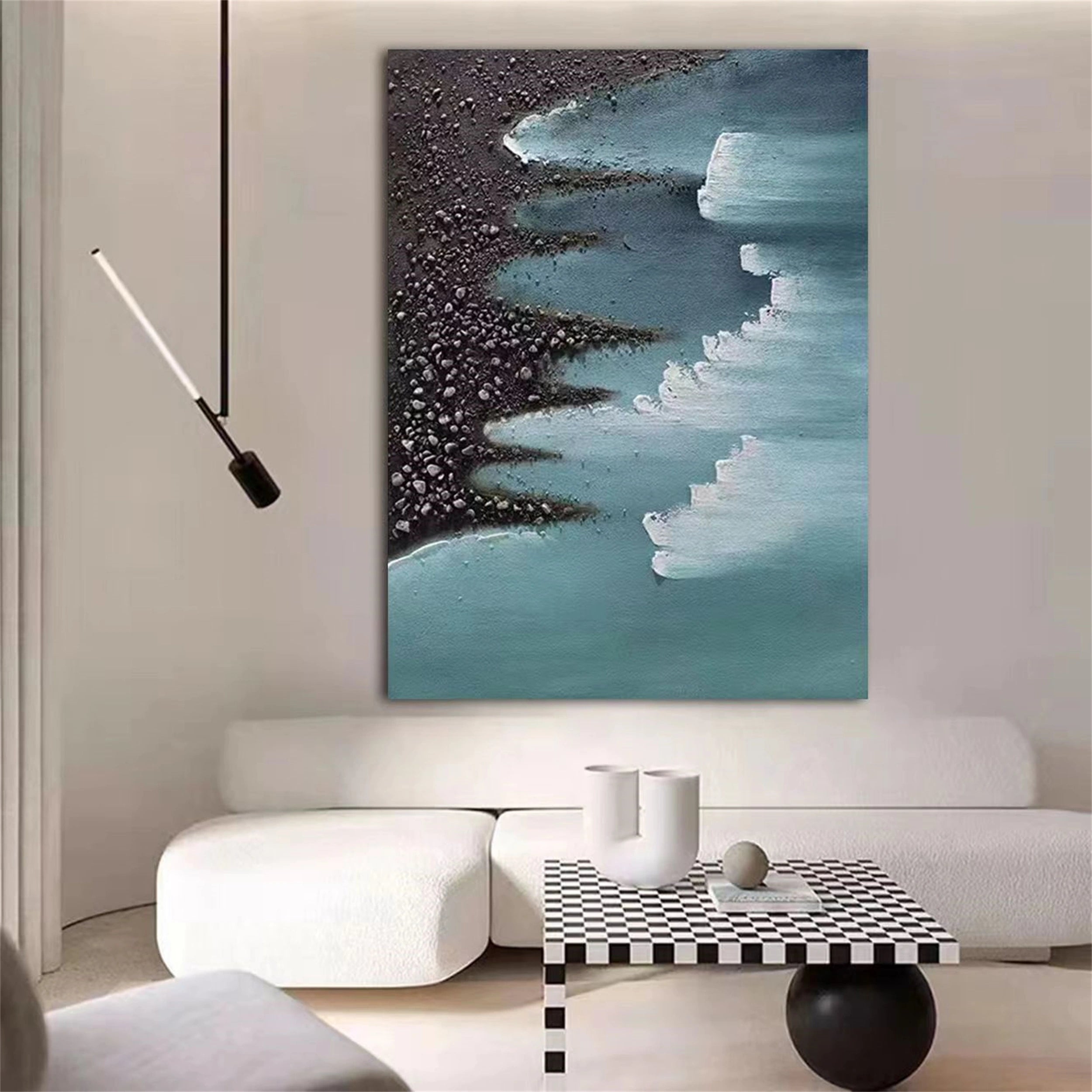Ocean and Sky Painting #OS 048 - Handmade Seascape Wall Art for Home & Office Decor - Perfect for Living Room, Bedroom or Beach House