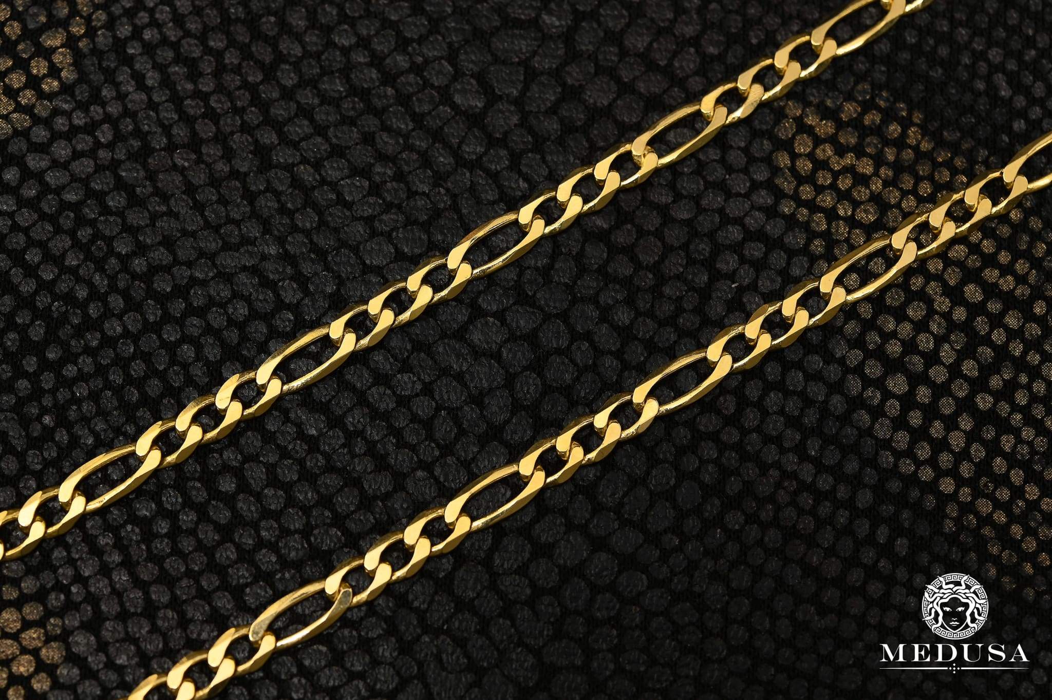 3.5mm Figaro Concave Chain Necklace for Women - Gold & Silver Plated Italian Jewelry - Perfect for Gifts, Parties, and Everyday Wear