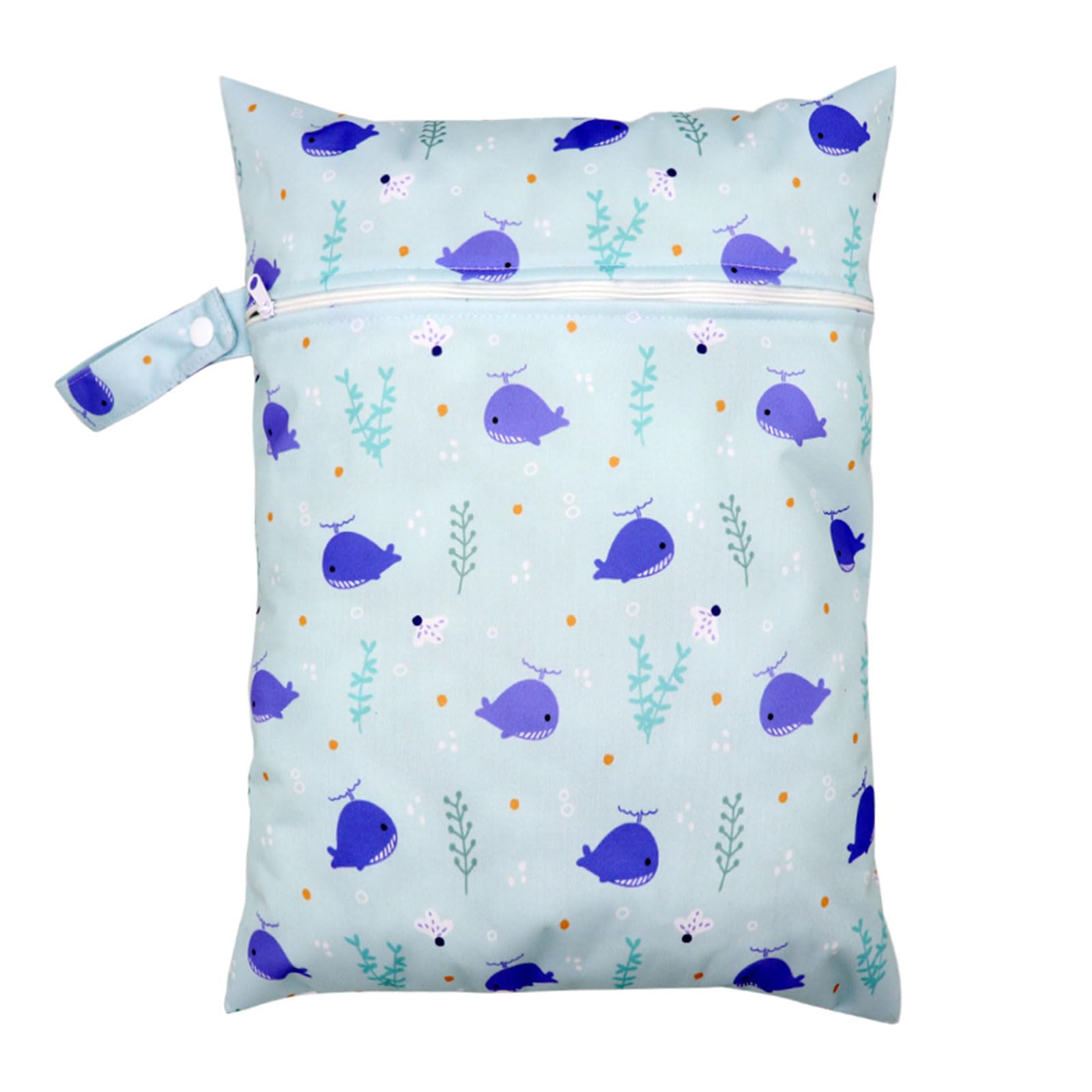 Cartoon Print Baby Diaper Bag - Large Capacity Waterproof Wet/Dry Nappy Organizer with Zipper - Perfect for Travel, Daycare & Outings with Toddlers