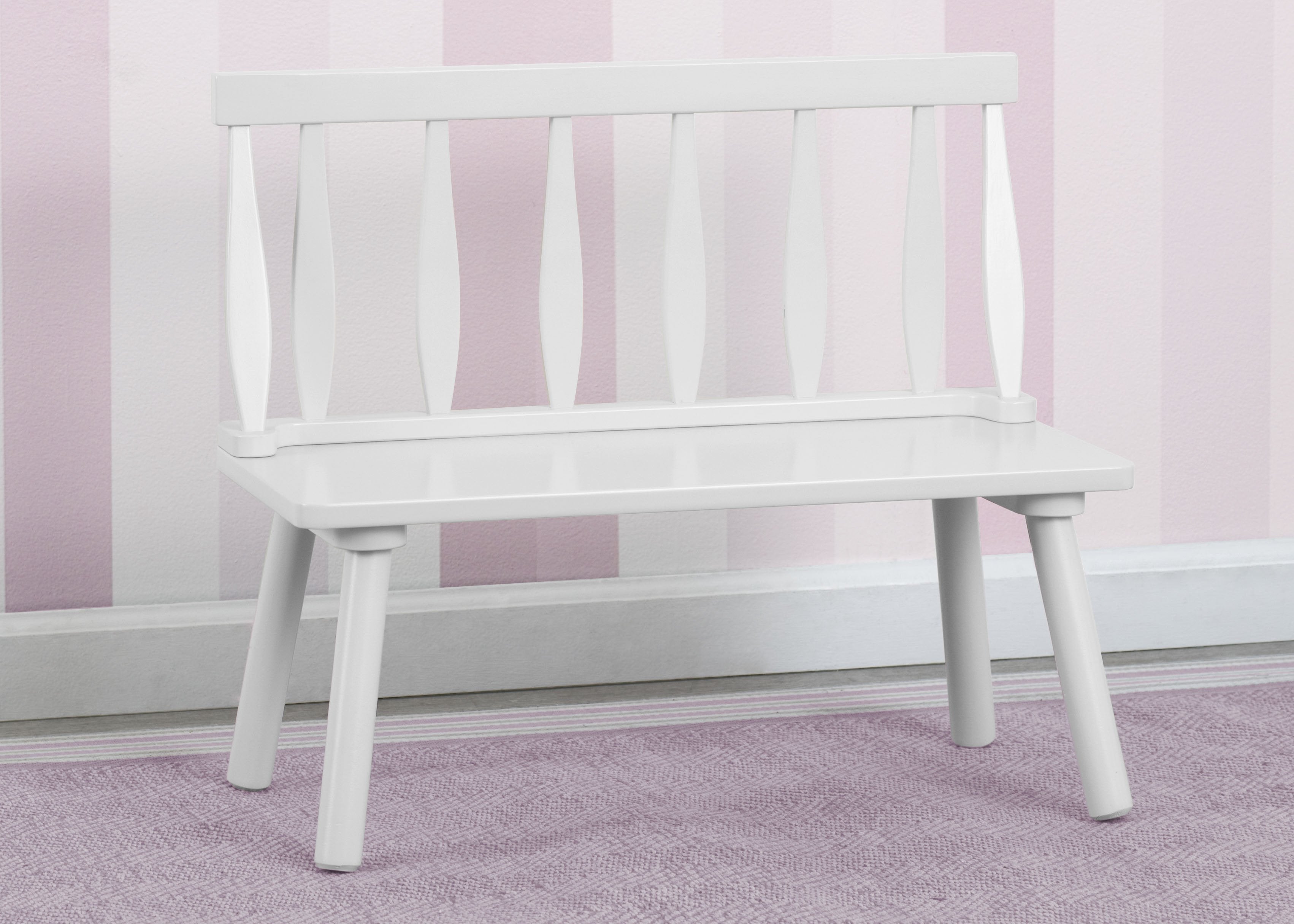Kids Wooden Windsor Bench - Solid Wood Children's Chair for Playroom, Nursery & Bedroom - Perfect for Reading, Drawing & Relaxing
