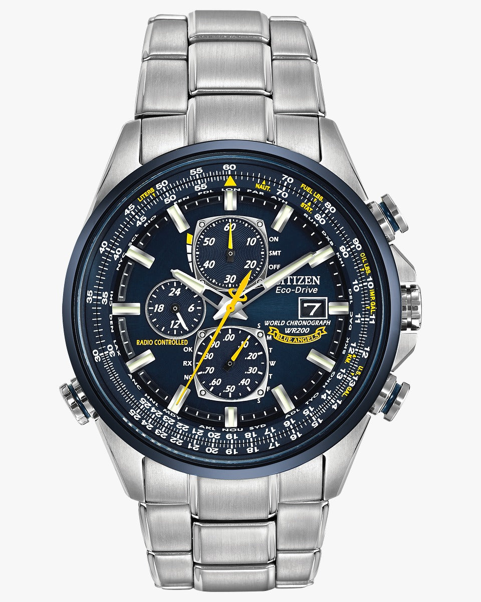 Citizen Men's World Chronograph Watch - Stainless Steel, Water Resistant, Date Display - Perfect for Business, Casual & Outdoor Activities