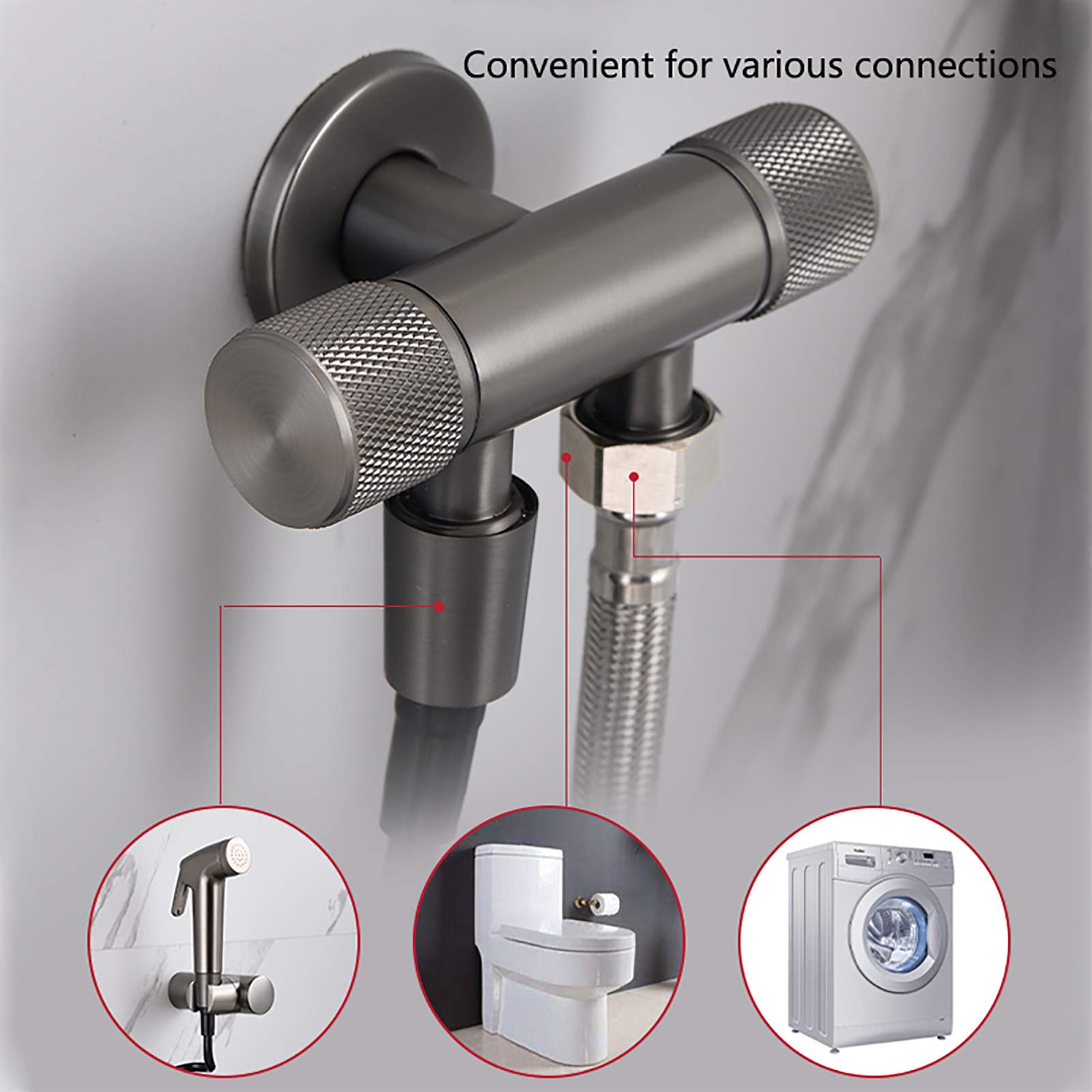 Portable Handheld Bidet Sprayer for Toilet - Brass Cold Water Bidet Sprayer Kit with PVC Shower Hose - Perfect for Bathroom Hygiene, Cloth Diaper Cleaning & Pet Washing (Chrome)