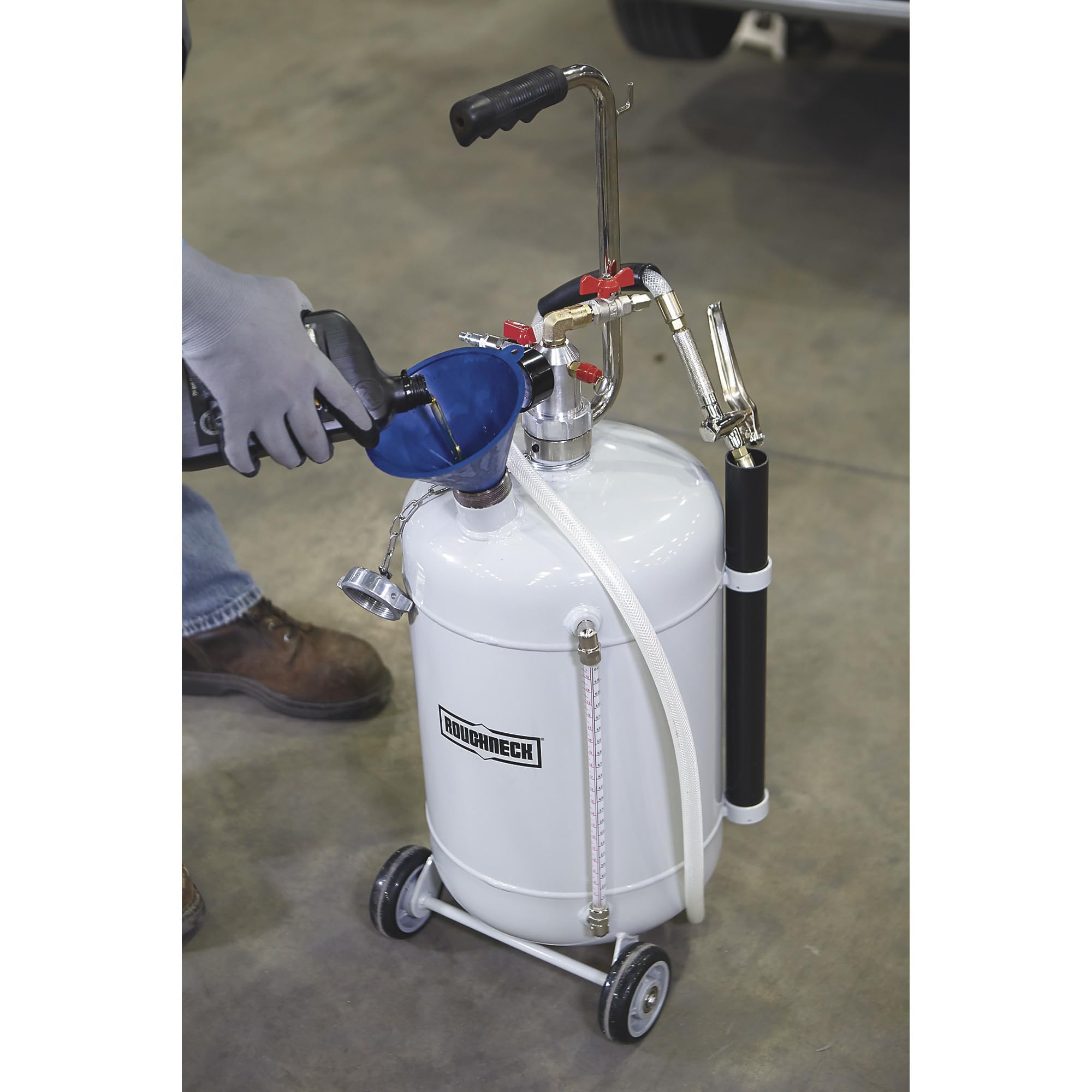 Roughneck Air-Operated Oil Dispenser - 8-Gallon Capacity, 145 PSI for Industrial Lubrication & Automotive Maintenance | Heavy-Duty Pneumatic Oil Pump for Workshops & Garages