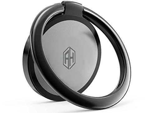 Metal Phone Ring Grip Stand Holder - Magnetic Kickstand for iPhone & Android, Black | Secure Grip, Hands-Free Viewing, Perfect for Travel, Workouts, and Video Calls
