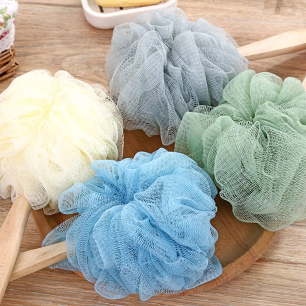 Lurrose Solid Color Exfoliating Loofah Ball - Shower Sponge & Back Scrubber for Deep Cleansing | Bath Body Scrub, Skin Exfoliation & Relaxing Spa Experience