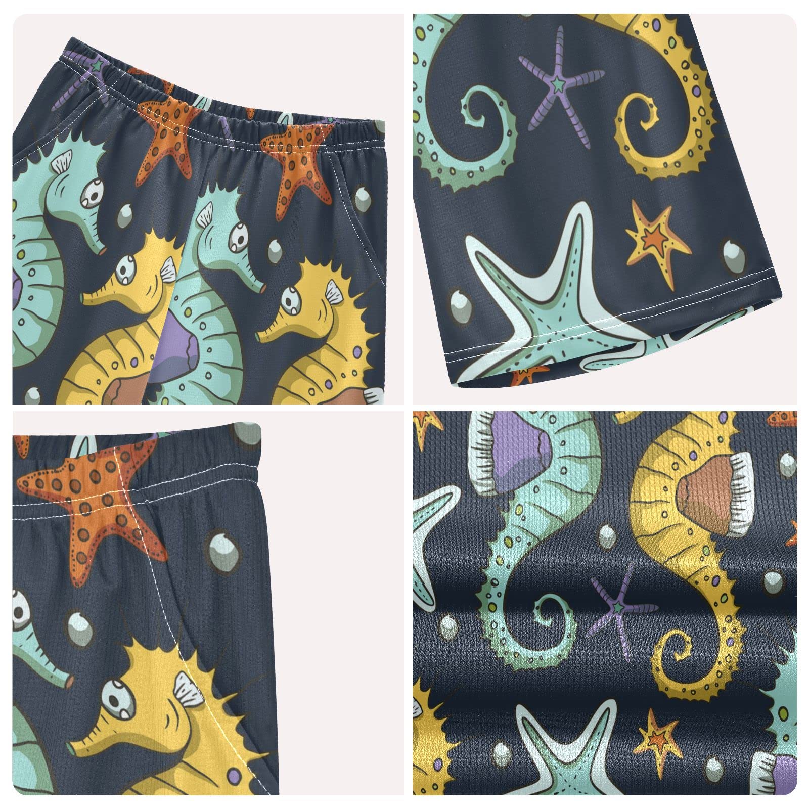 Boys Summer Outfits - Night Sea Print Shirt & Shorts Set | Playwear for Kids & Toddlers | Beach Vacation, Outdoor Play & Casual Wear