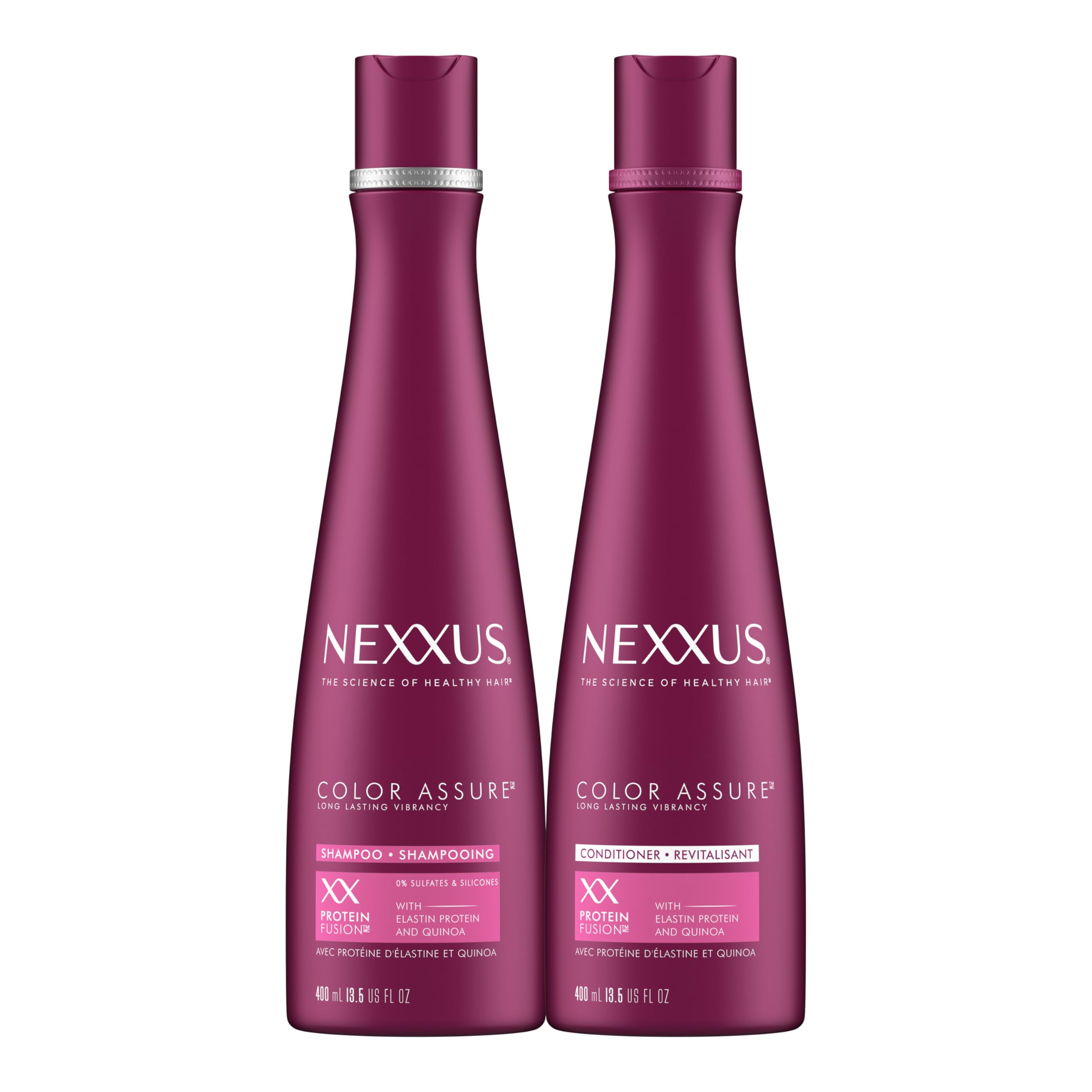 Nexxus Color Assure Shampoo & Conditioner Set for Color-Treated Hair - Sulfate Free, 40 Washes Color Protection, 13.5oz (2 Pack) - Perfect for Vibrant, Long-Lasting Hair Color at Home or Salon