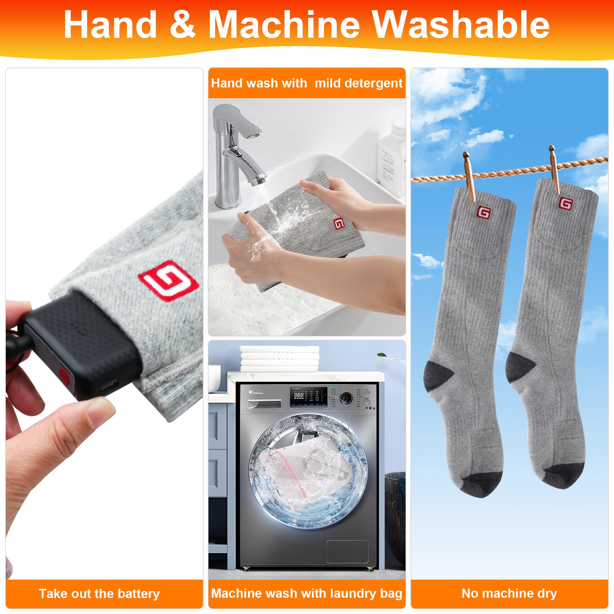 SVPRO Rechargeable Heated Socks for Men & Women - Battery Operated Winter Warm Socks with 3 Heat Settings - Electric Thermal Socks for Hiking, Camping, Skiing, Fishing, Hunting & Mountaineering - Perfect for Cold Weather Outdoor Activities & Winter Sports