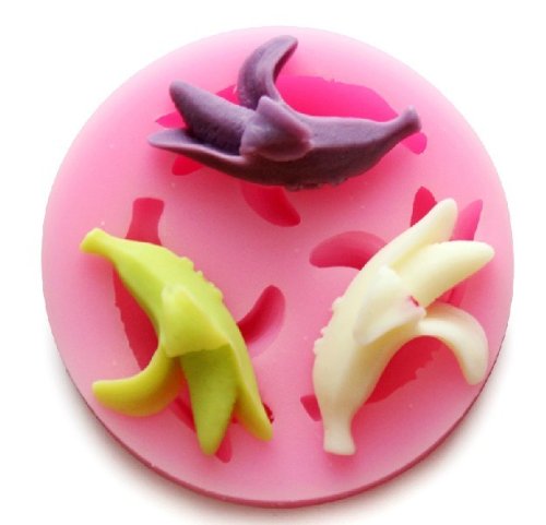 Premium Banana-Shaped Fondant & Gum Paste Silicone Mold - 3-Cavity Resin Candy Baking Mold for Cake Decorating - Perfect for Birthday Parties, Wedding Cakes & DIY Desserts