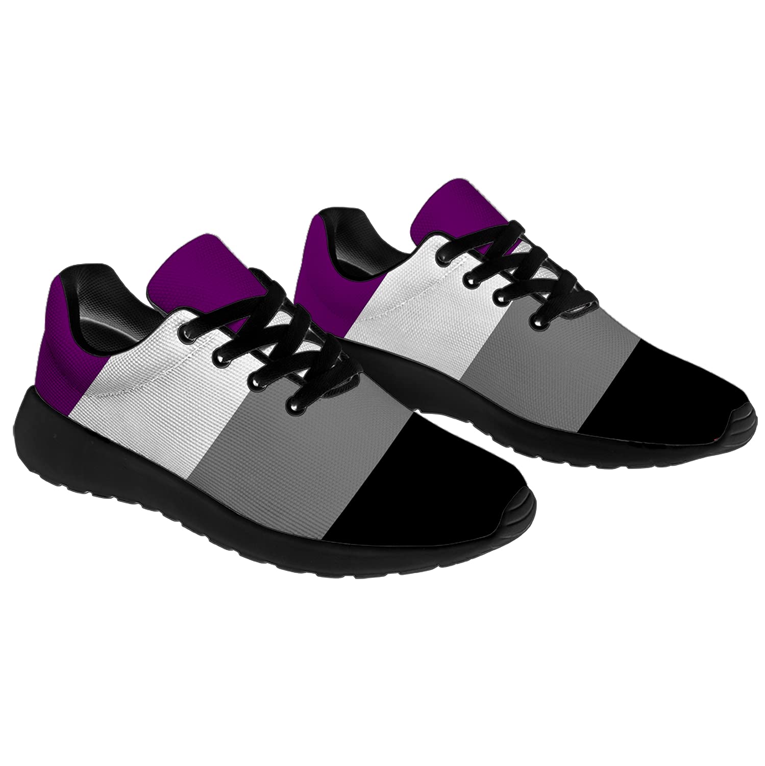 Asexual Pride Running Shoes for Women & Men - Lightweight Walking & Tennis Sneakers with Asexual Flag Design - Perfect for LGBTQ+ Pride Events, Gym Workouts & Casual Wear - Size 6.5 Women/4.5 Men