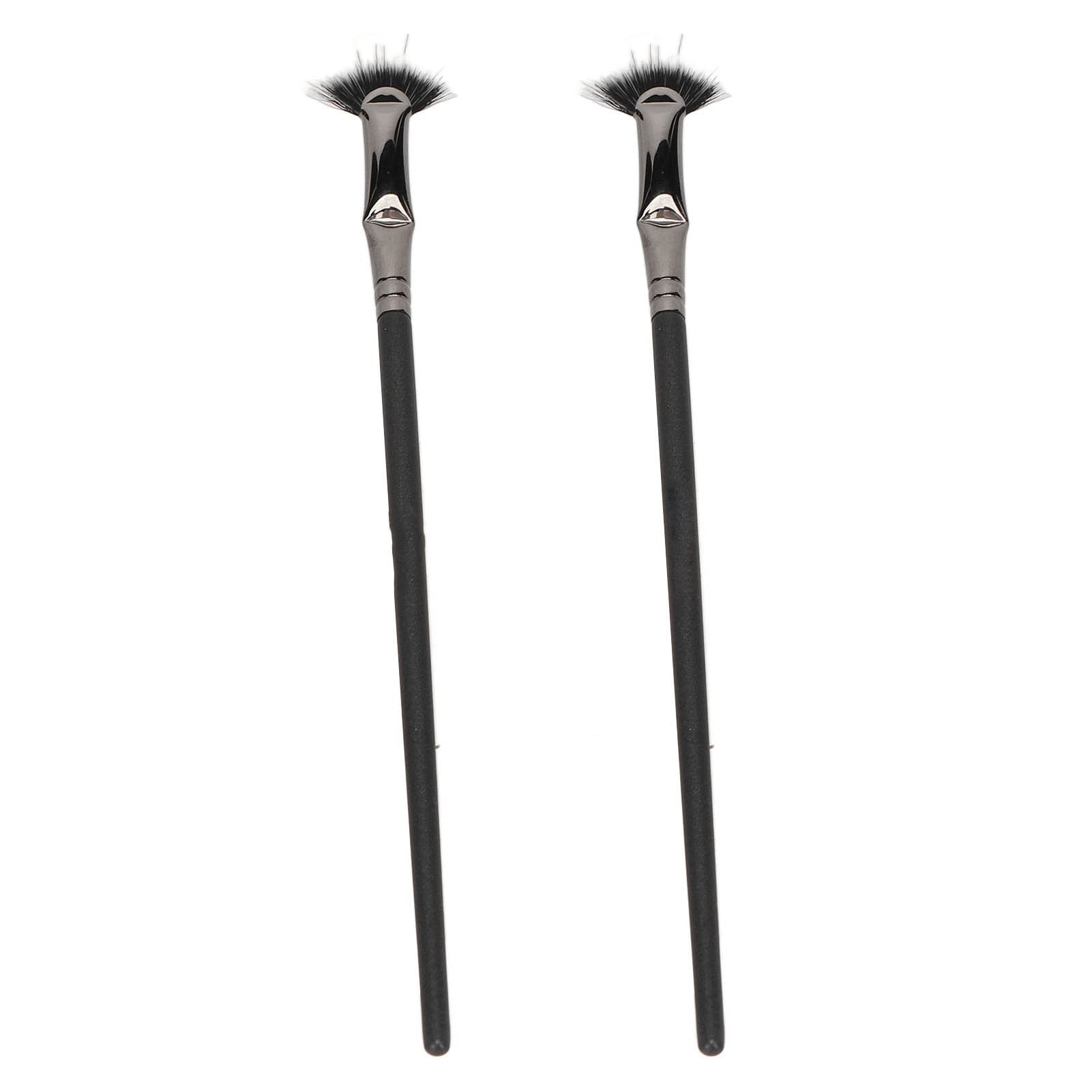 2pcs Fan Eyelash Brush Set - Professional Mascara Fan Brush for Clump-Free Application, Double Layer Bent Design for Lower Lashes - Perfect for Lash Extensions, Volume Mascara & Natural Makeup Looks