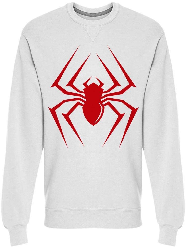 Simple Design Red Spider Print Sweatshirt for Men - Casual Pullover Hoodie for Streetwear & Everyday Comfort