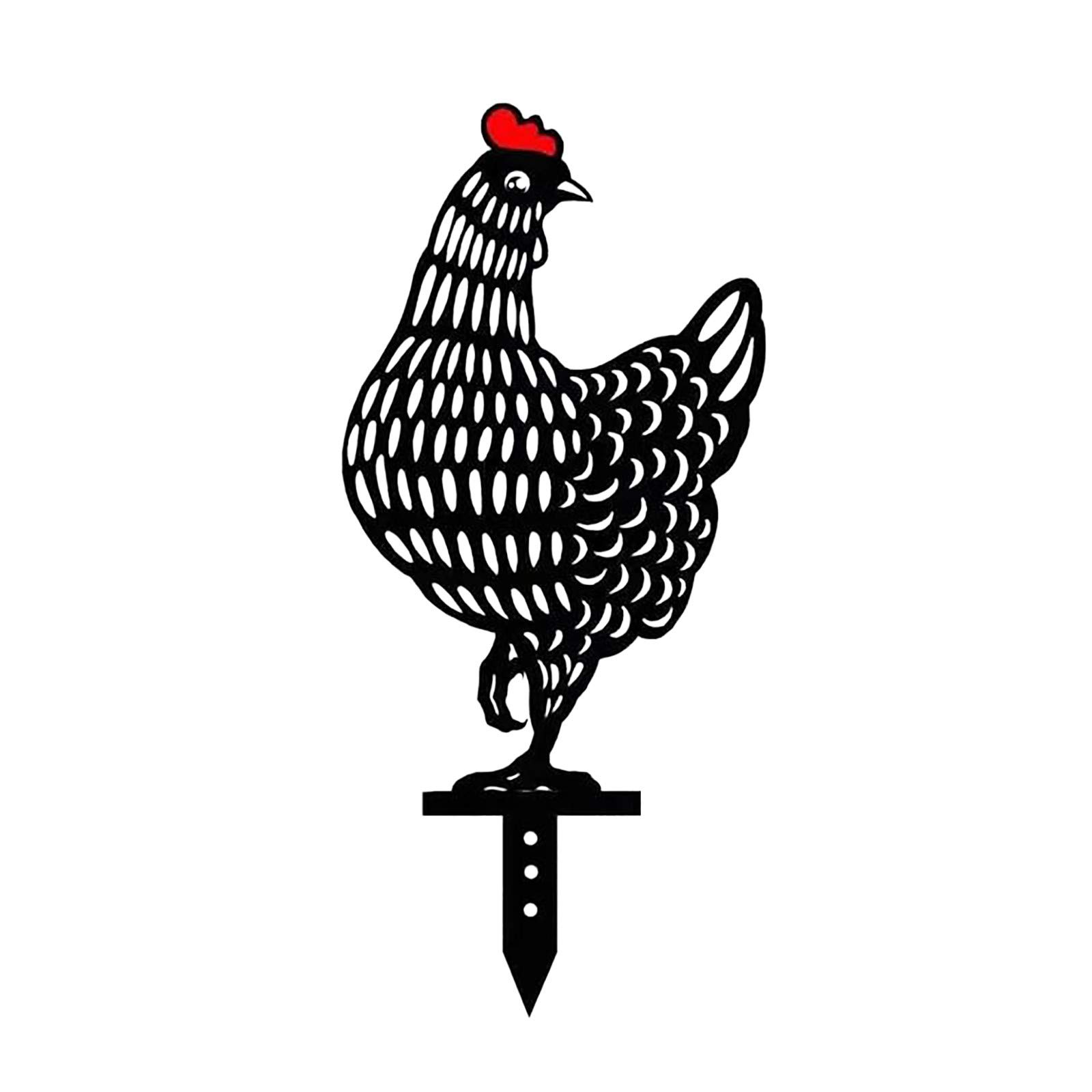 Metal Hen Garden Stakes - Colorful Outdoor Lawn Decor for Backyard, Patio & Yard - Durable All-Season Decoration Including Winter - Perfect Gift for Garden Lovers (Multicolor, One Size) - Ideal for Seasonal Displays, Home Landscaping & Outdoor Party Decorations