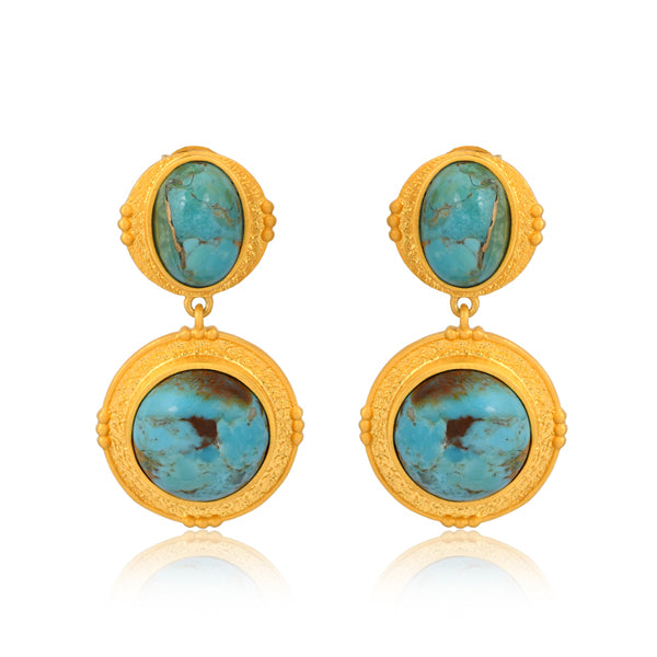 Turquoise Island Hopping Drop Earrings - Boho Beach Jewelry for Summer Vacations & Tropical Getaways