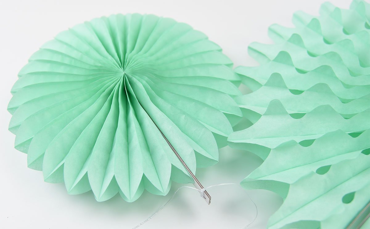 Mint Peach Baby Shower Decorations - Mint Cream Peach Tissue Paper Fans for Gender Reveal, Bridal Shower & Birthday Party Decorations | Perfect for Nursery, Wedding & Bachelorette Party Themes