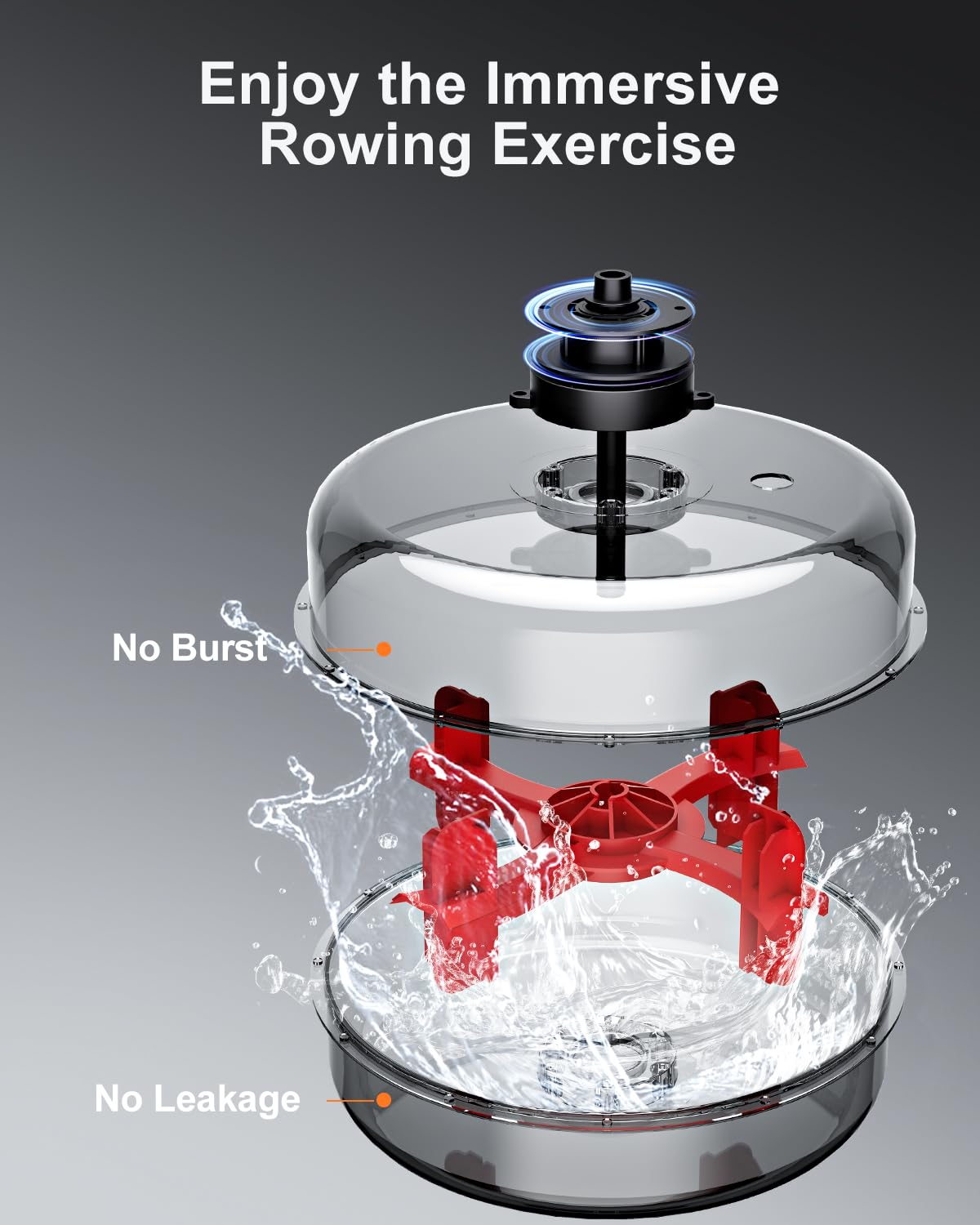 Foldable Water Rowing Machine for Home Gym - Bluetooth Connected Rower with LCD Monitor, Adjustable Foot Pedals & Tablet Holder - Perfect for Full-Body Workout, Cardio Training & Small Space Fitness