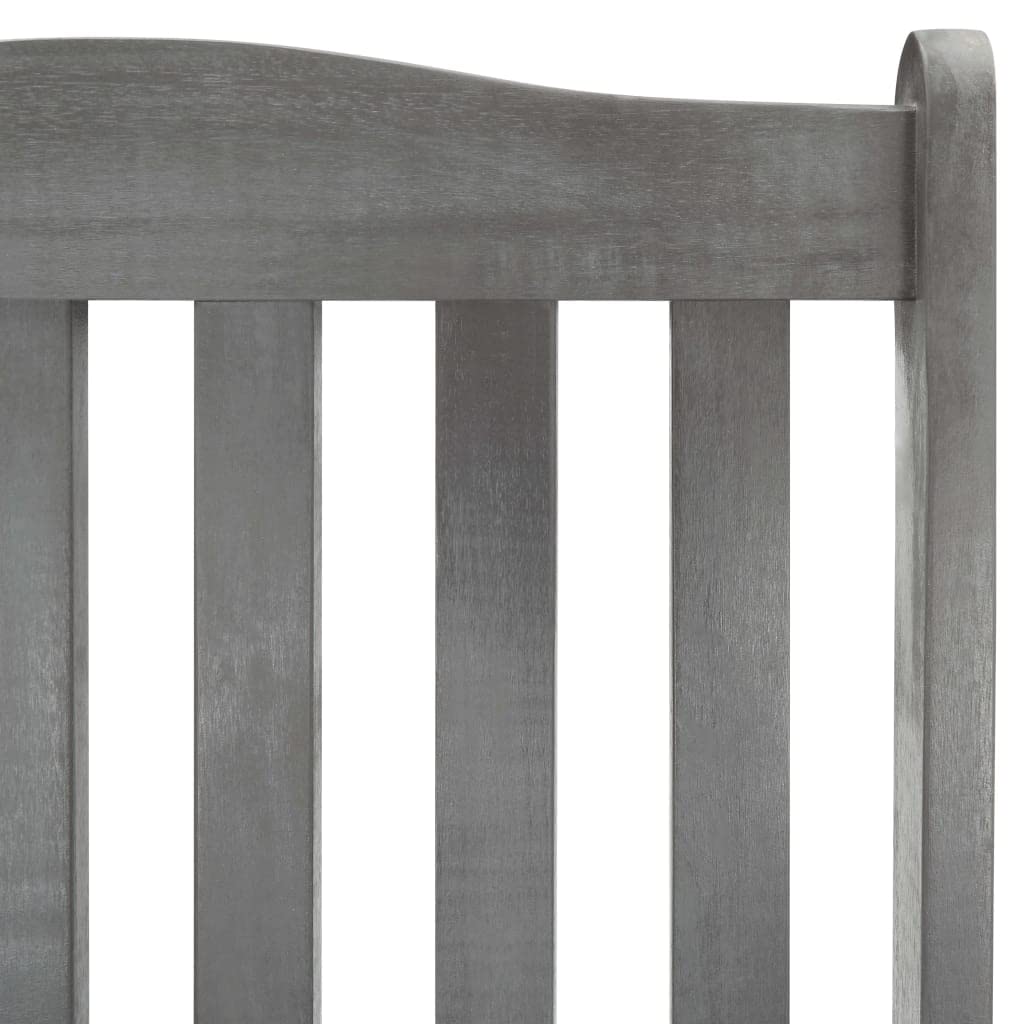 vidaXL Solid Acacia Wood Rocking Chair with Cushions - Gray Wooden Armchair for Outdoor Garden, Patio, Terrace & Backyard - Comfortable Porch Swing Chair for Relaxing & Reading
