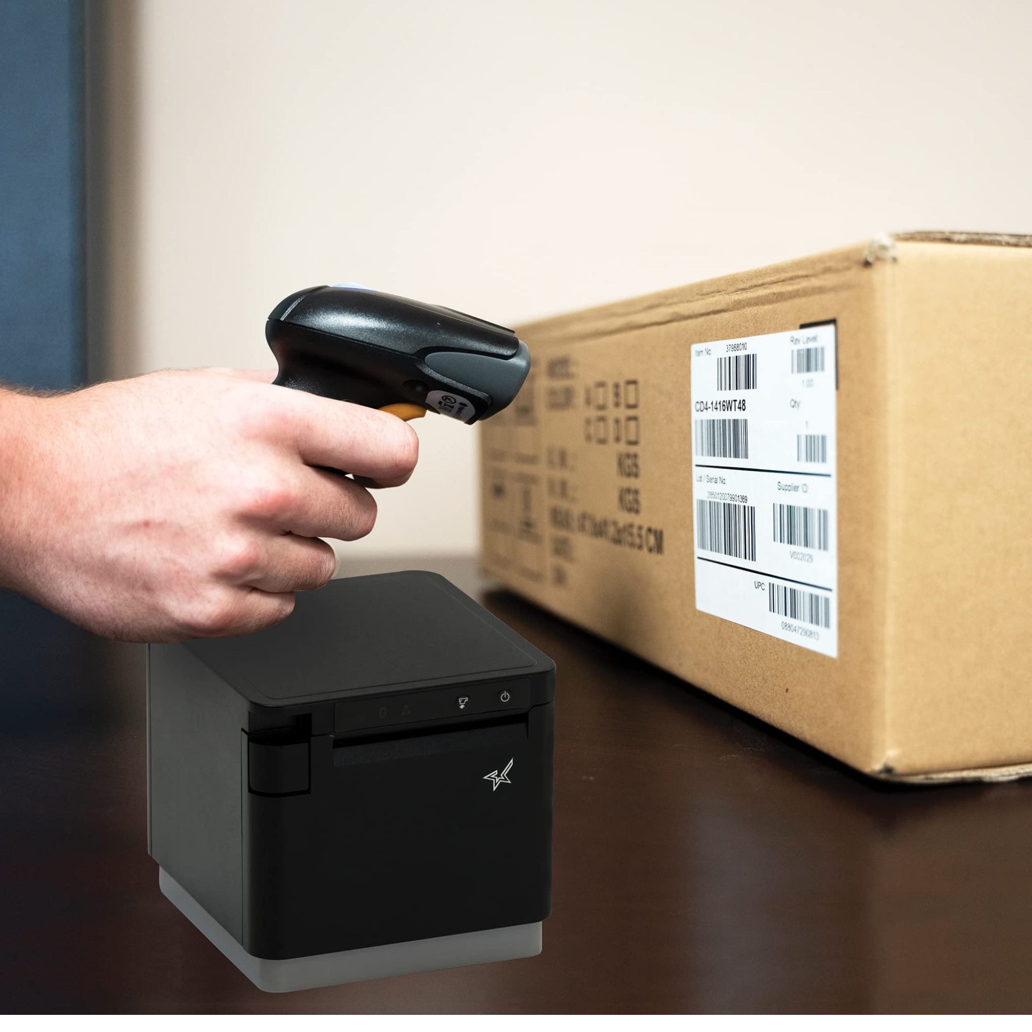 Star Micronics BSH HR2081BT Wireless Bluetooth Barcode Scanner - 1D/2D QR Code Reader for Retail, Warehouse & Inventory Management | Compatible with mC-Print & mPOP POS Systems | Fast Scanning for Smartphones, Tablets & PCs