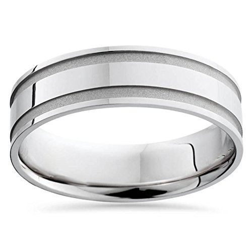Men's 6mm White Gold Polished Wedding Band Ring - Perfect for Engagement, Anniversary & Everyday Wear