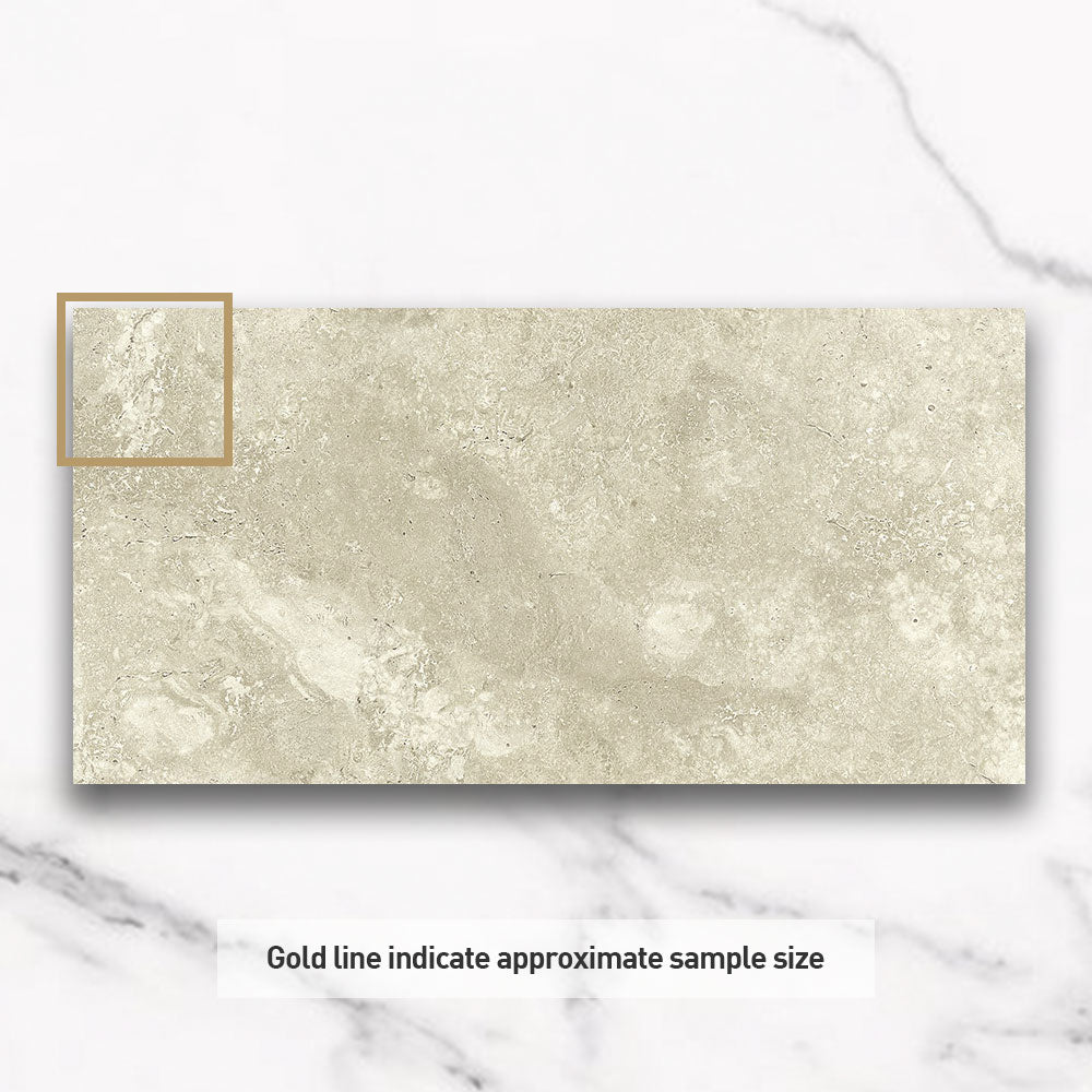 Kronos Beige 300x600mm Porcelain Tile - Matt Finish Travertine Look - Perfect for Bathroom, Kitchen & Flooring