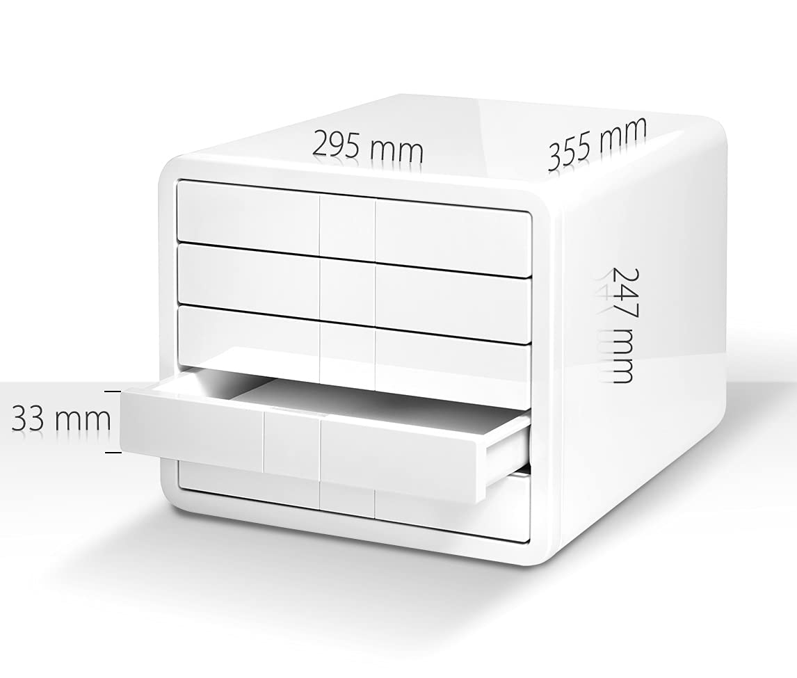 iBox 5-Drawer Desktop Organizer - Black Office Storage Solution for Pens, Paper Clips & Supplies | Perfect for Home, Office & School Organization (HIBDO5-BK)