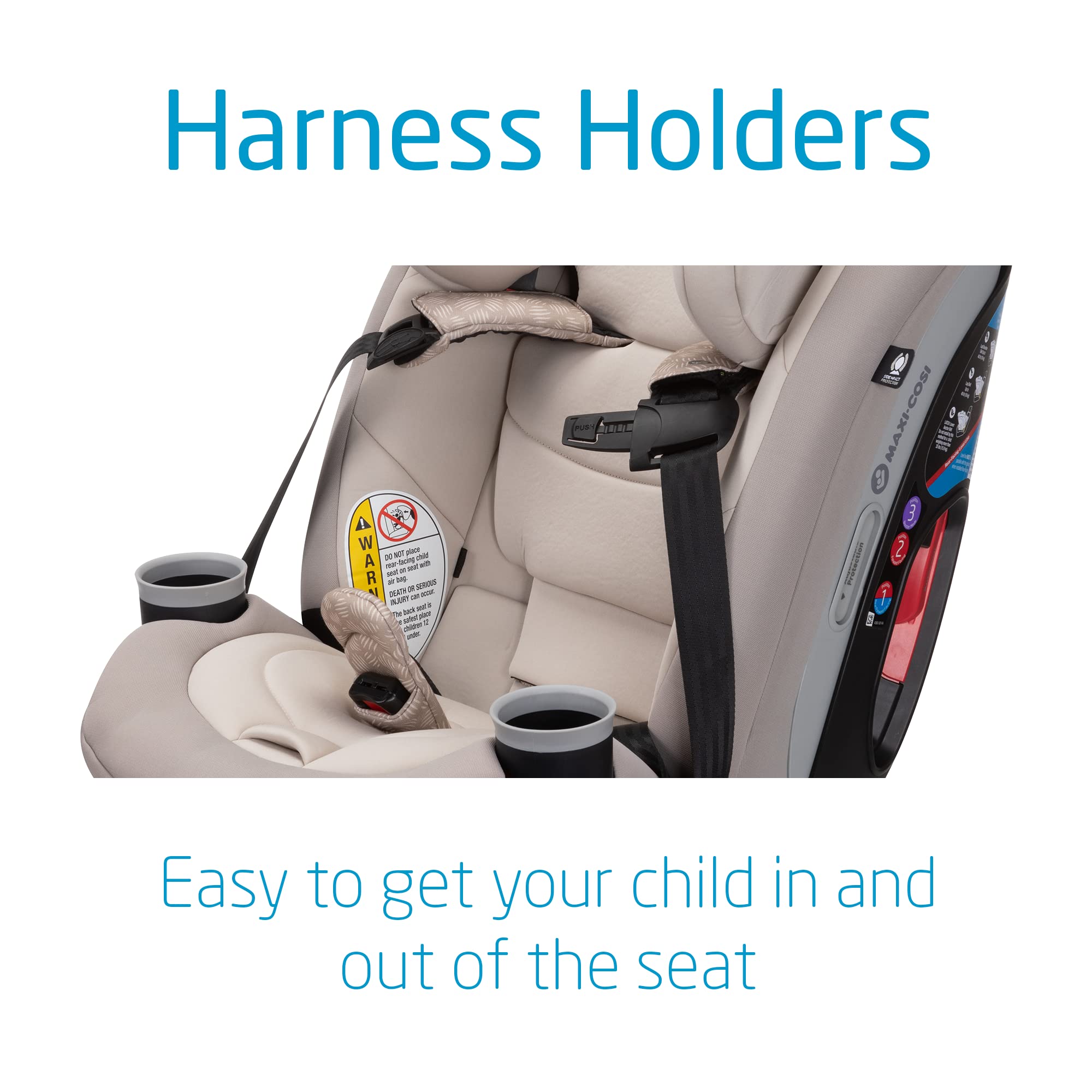 Maxi-Cosi Magellan LiftFit 5-in-1 Convertible Car Seat - Rear to Forward Facing & Booster (5-100 lbs) for Newborns to 10 Years - Topia Tan | Safe & Comfortable for Long Road Trips, School Runs & Family Travel