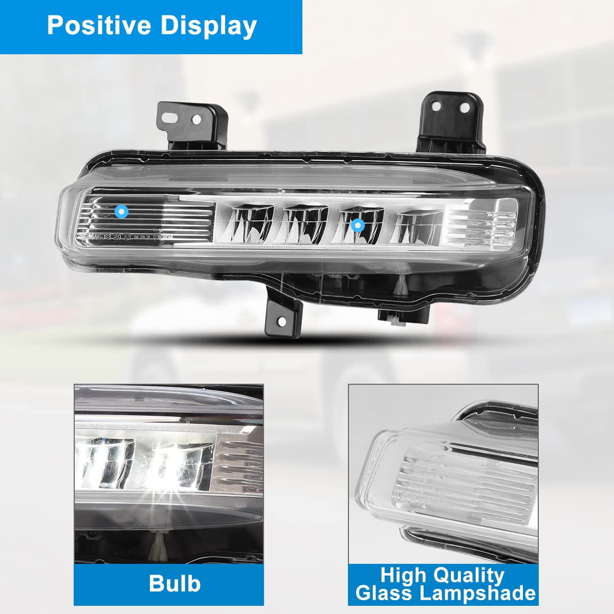ROXX LED Fog Lights Assembly for 2020-2022 Ford Explorer - OEM Replacement Driving Fog Lamps with Wiring Kit & Switch (Driver & Passenger Side) - Perfect for Night Driving and Off-Road Adventures
