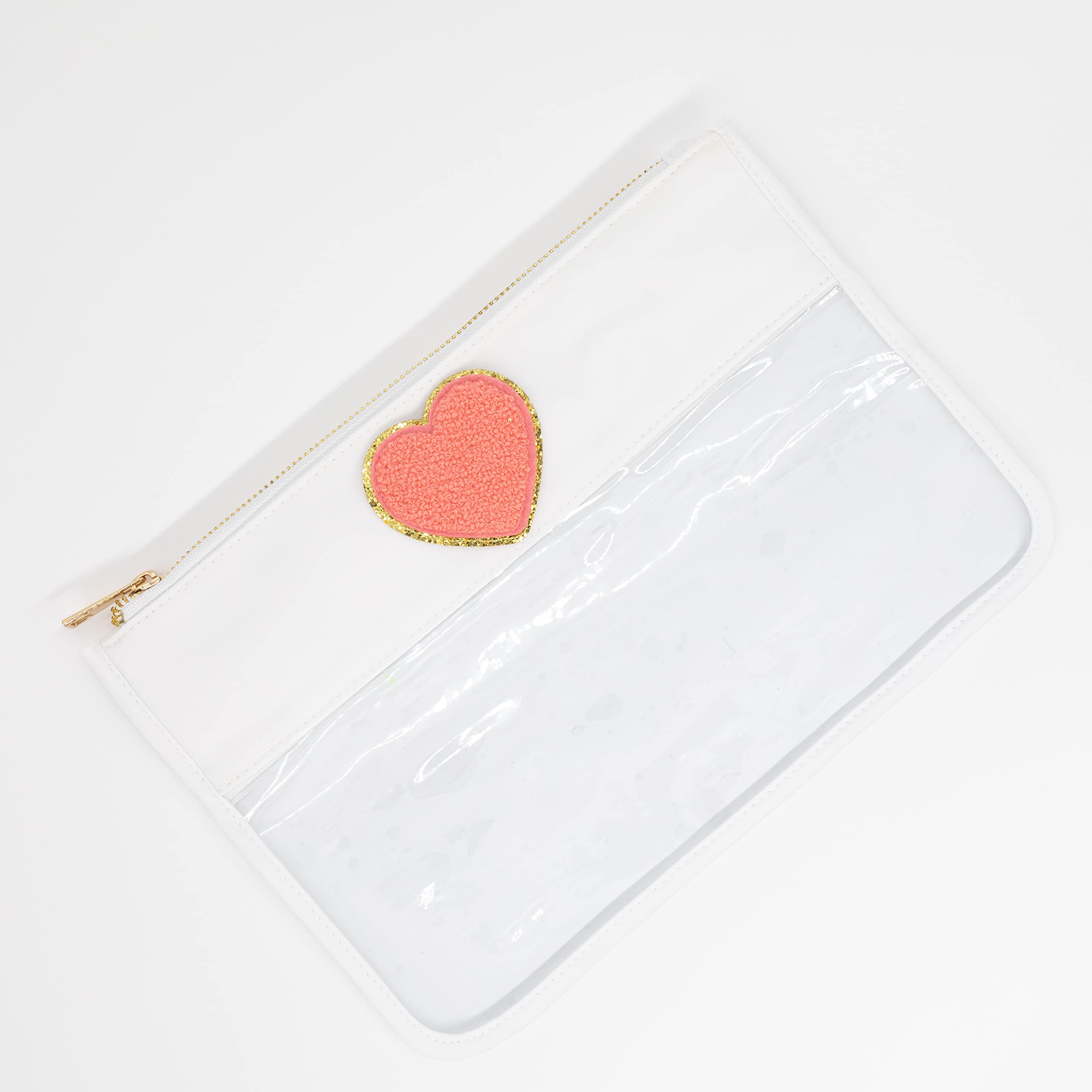 Premium Nylon Teddy Corduroy Travel Makeup Bag - Waterproof Cosmetic Pouch for Women (White, Flat Design) | Perfect for Travel, Gym, and Daily Organizer
