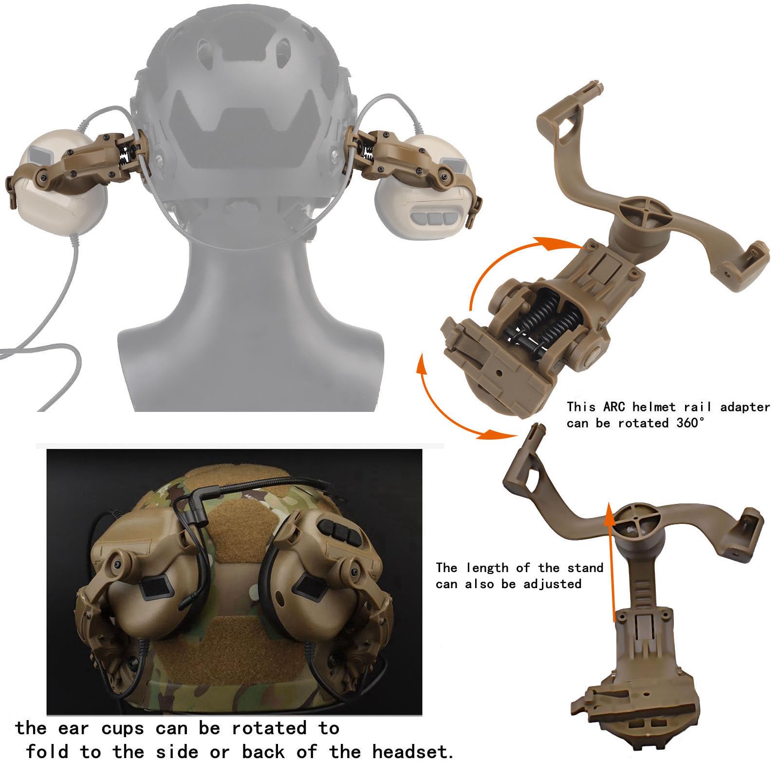 Tactical Airsoft Fast Helmet Set with Military Noise Cancelling Headset, Rail Mount & Memory Foam Padding - Adjustable Size for Adults & Teens | Perfect for Airsoft Games, Military Simulation & Outdoor Adventures