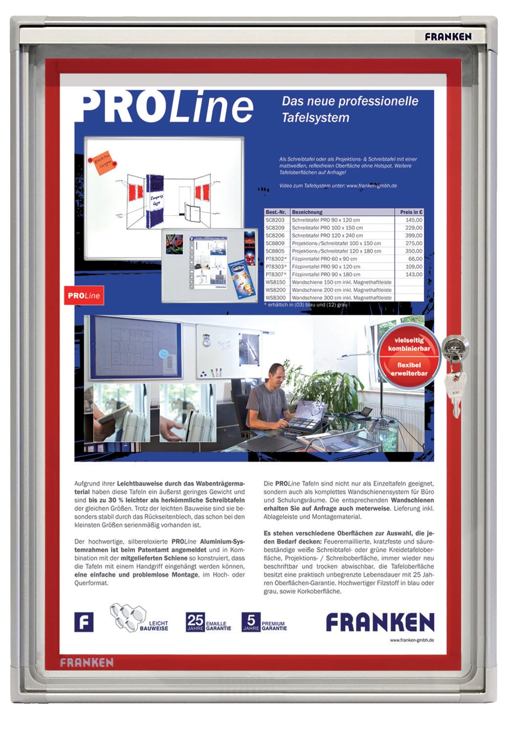 FSA1 Flat Display A4 Size - Aluminum Frame with White Background - Perfect for Office Documents, Presentations & Wall Art