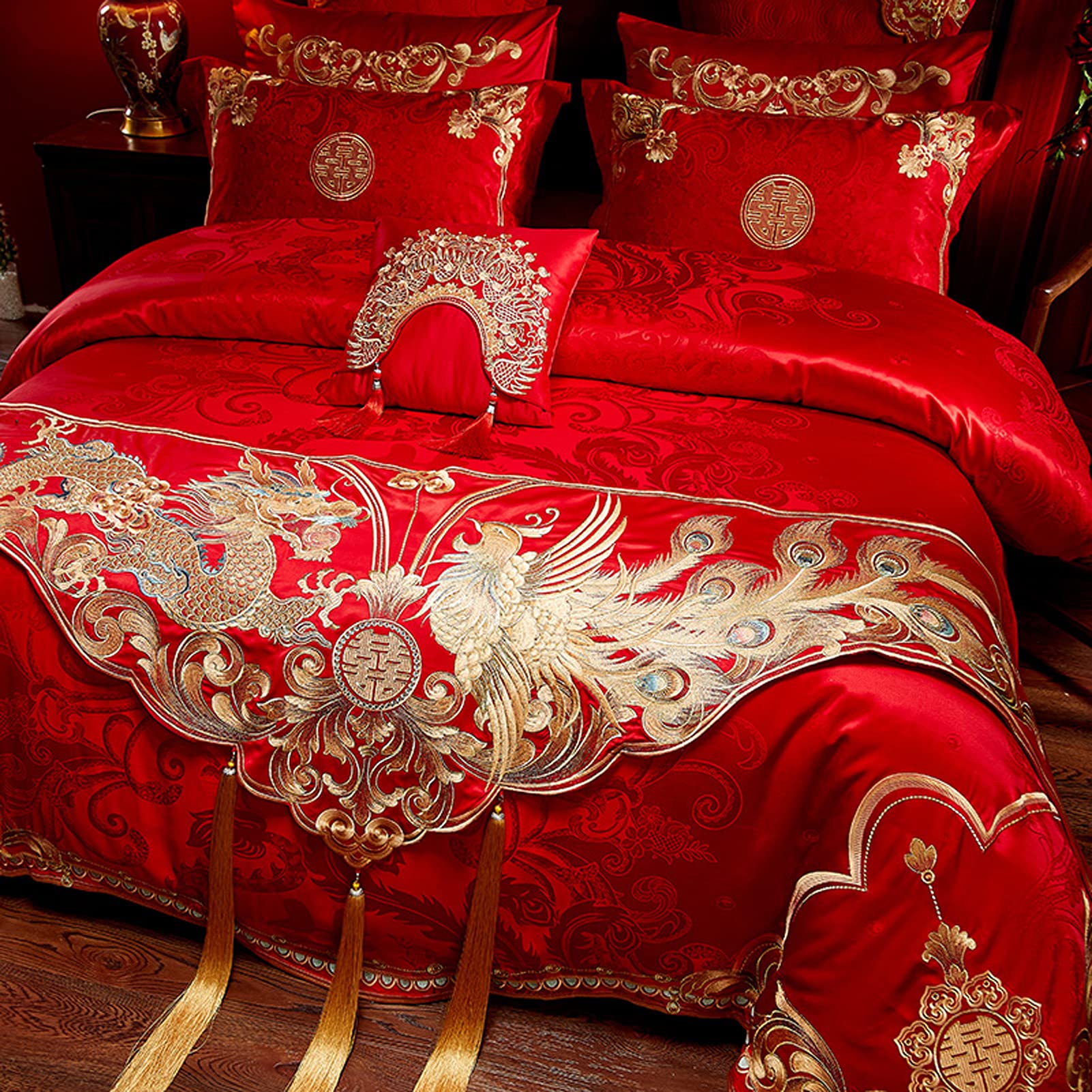 BAOFI Luxury 4/8/11-Piece Bedding Set - Soft Bed Sheets, Pillowcases, Duvet Cover & Decorative Scarf - Elegant Embroidery Design for Master Bedroom, Guest Room & Hotel Decor