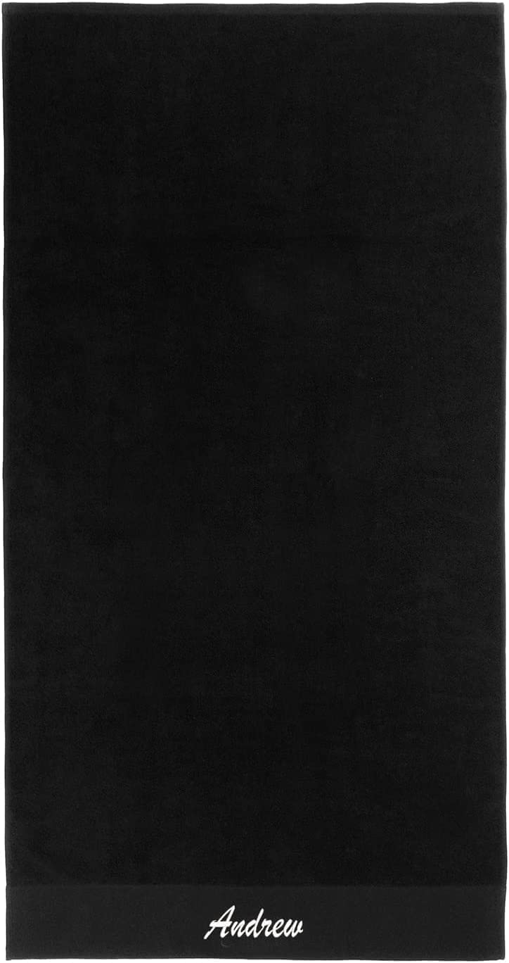 Kaufman Personalized Terry Beach and Pool Towel - 100% Cotton, 30in x 60in, Embroidered Black - Perfect for Beach, Pool, and Spa Relaxation