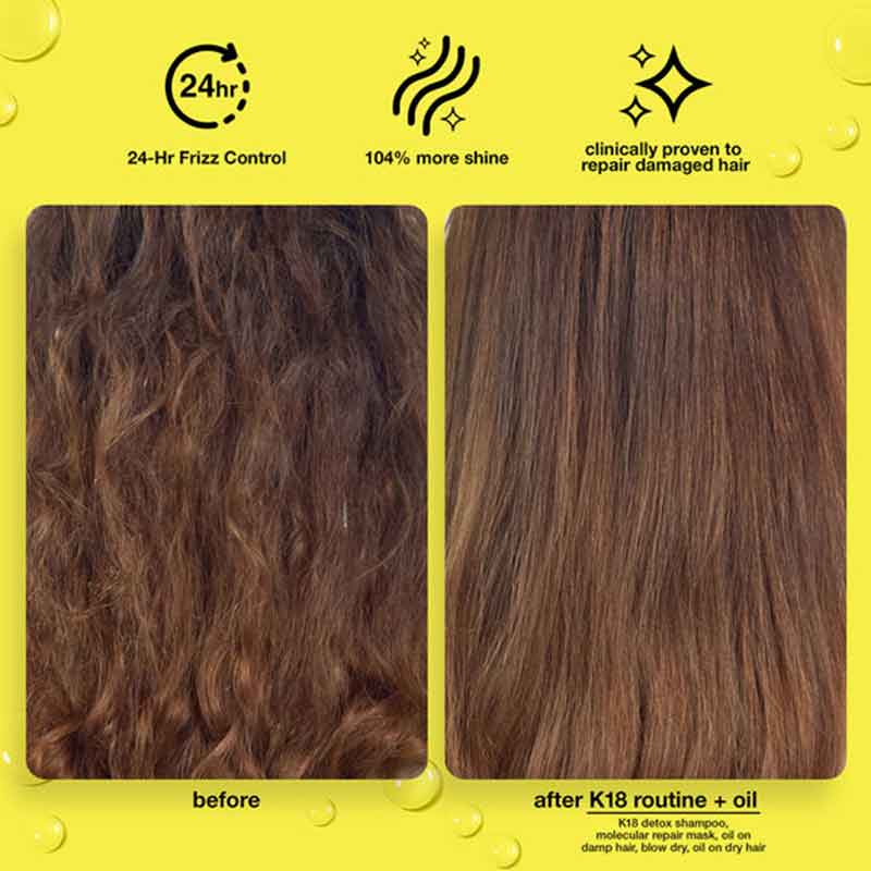 K18 Molecular Repair Hair Oil - Repair Damaged Hair, Strengthen & Hydrate - Perfect for Dry, Frizzy & Color-Treated Hair - Salon Quality Treatment at Home