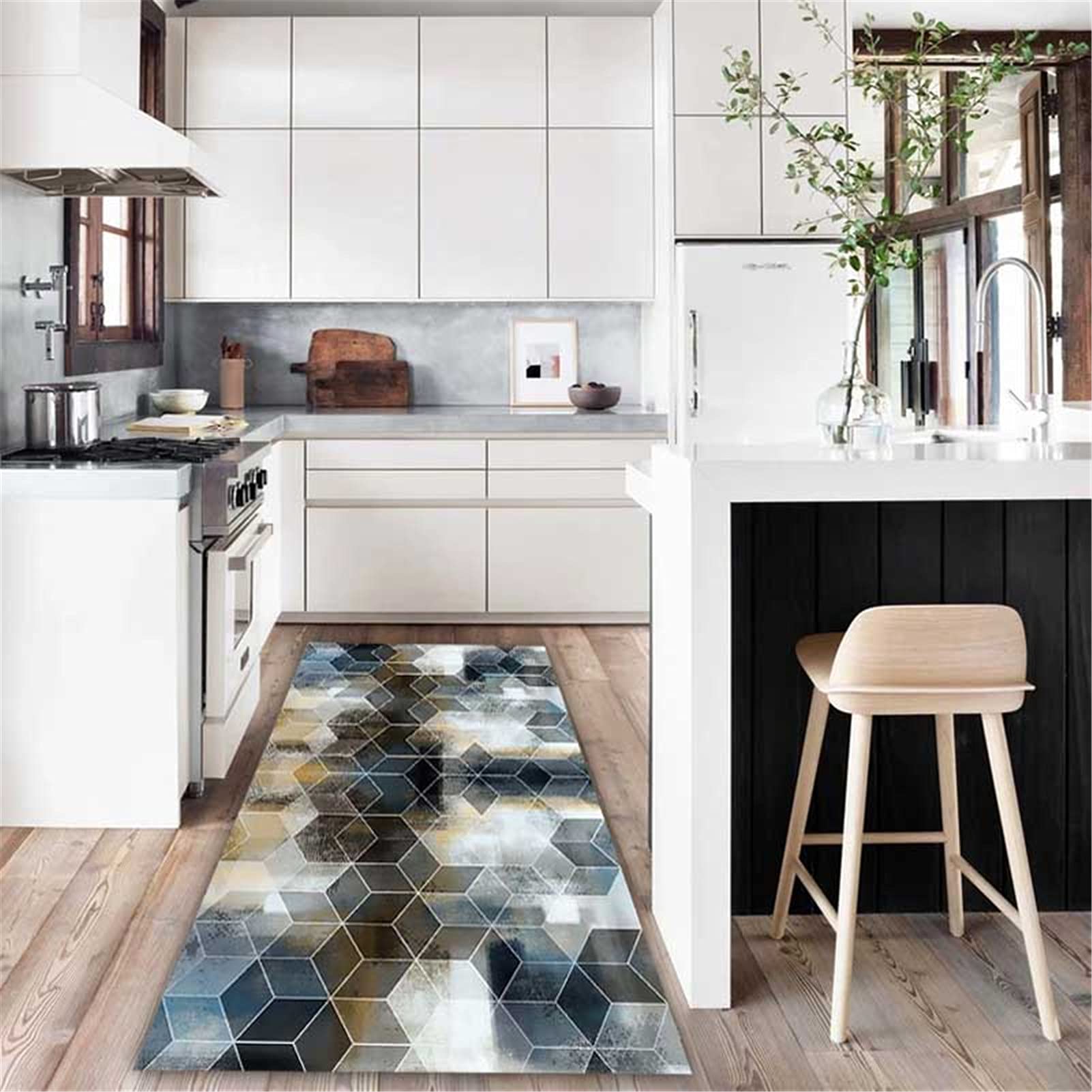 Modern Geometric Non-Slip Washable Large Area Rug - 80x800cm Customizable Living Room, Bedroom, Kitchen, Hall & Stair Carpet - Perfect for Christmas & Halloween Decorations | Home Decor, Floor Covering for Cozy Spaces