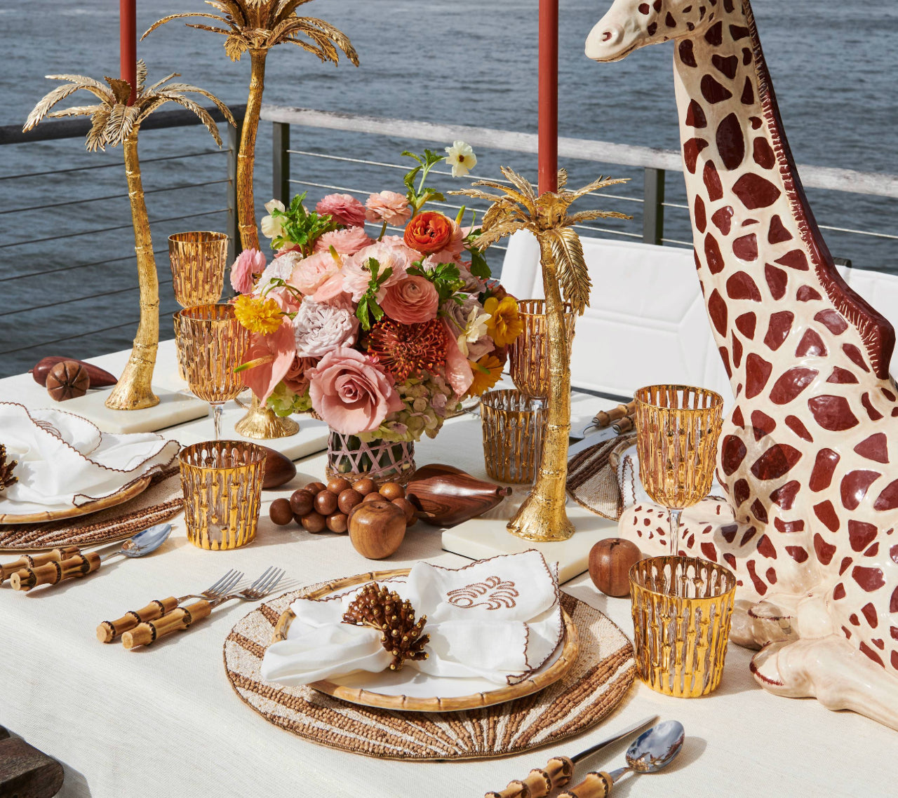 Royal Palm Placemat Set of 4 - Natural & Brown Rattan Placemats for Dining Table, Perfect for Home Decor, Kitchen, and Outdoor Entertaining