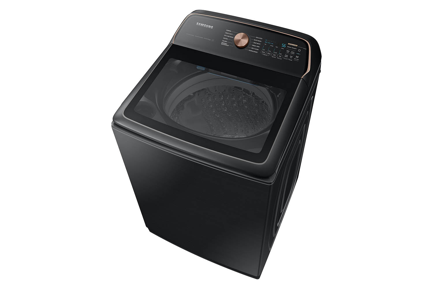 Samsung WA54CG7550AVA4 6.2 cu.ft Ultra Capacity Black Stainless Steel Top Load Washing Machine - Perfect for Large Families & Heavy Laundry Loads