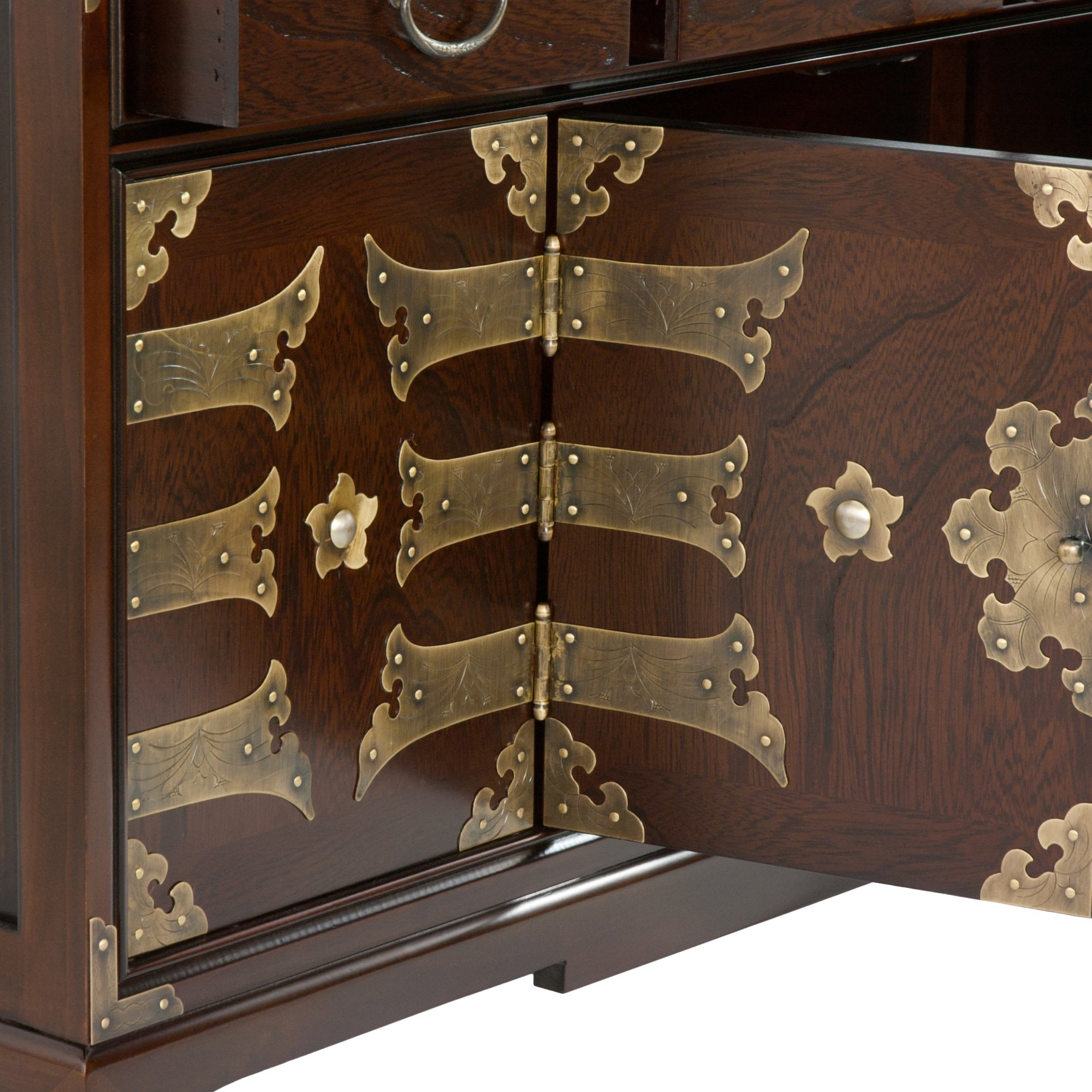 Antique Korean Style Coffee Table - Low Chest Oriental Furniture for Living Room, Bedroom & Home Decor